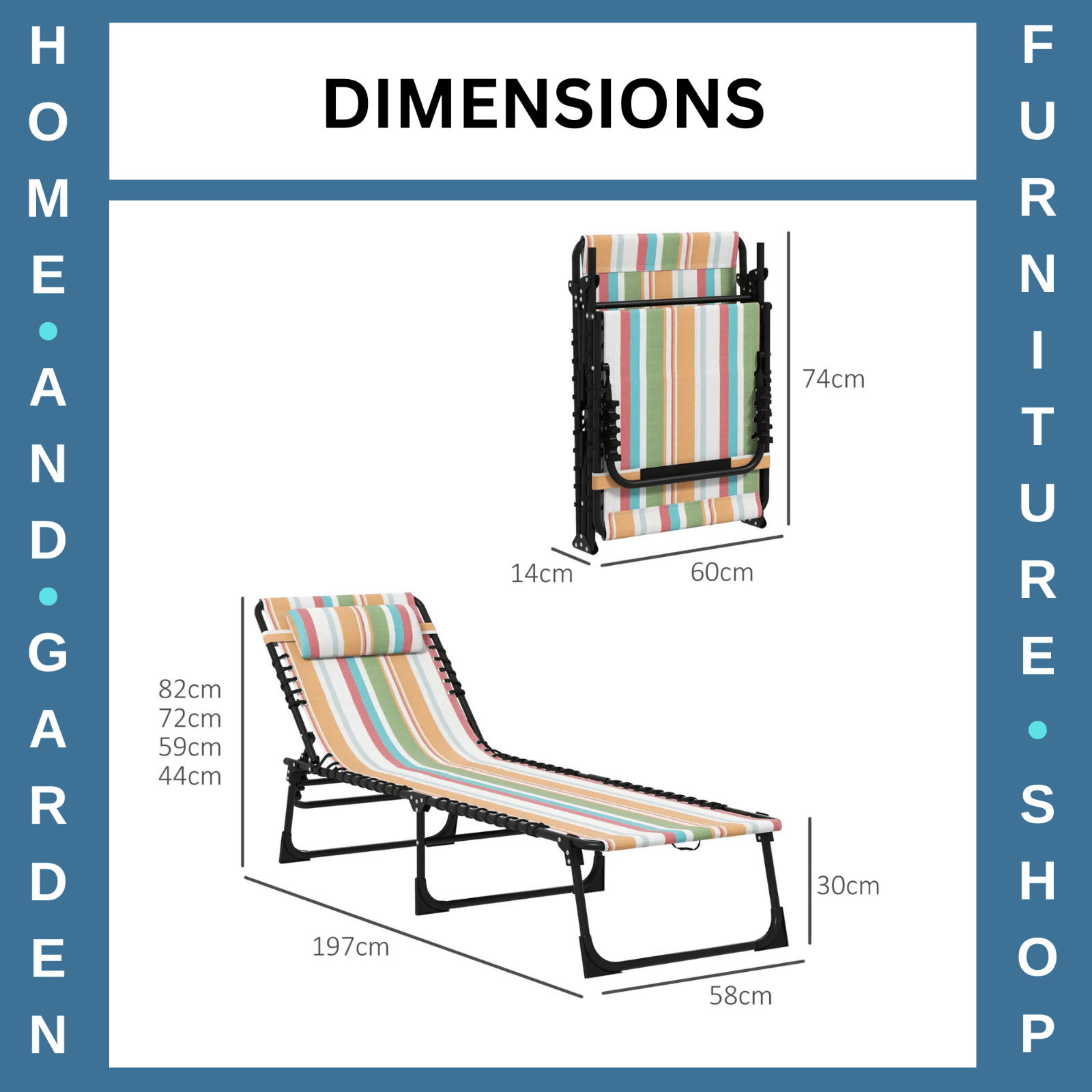 Set of 2 Folding Sun Lounger Garden Recliner Beach Chairwith Four - Position Backs - Home and Garden Furniture Shop - rustic - furniture