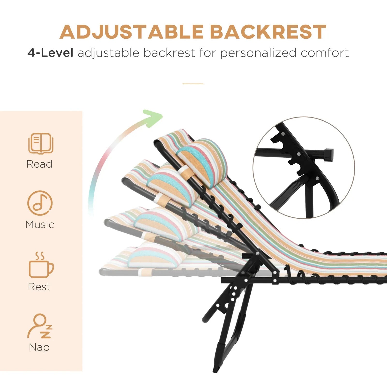 Set of 2 Folding Sun Lounger Garden Recliner Beach Chairwith Four - Position Backs - Home and Garden Furniture Shop - rustic - furniture