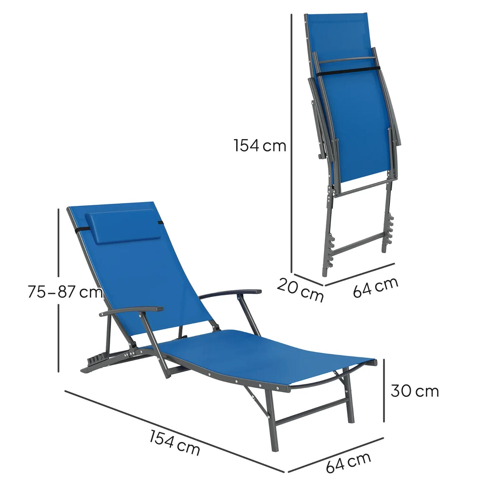 Set of 2 Folding Sun Loungers Outdoor Recliner Chairs with Armrests & 4 Position - Home and Garden Furniture Shop - #rustic - furniture#