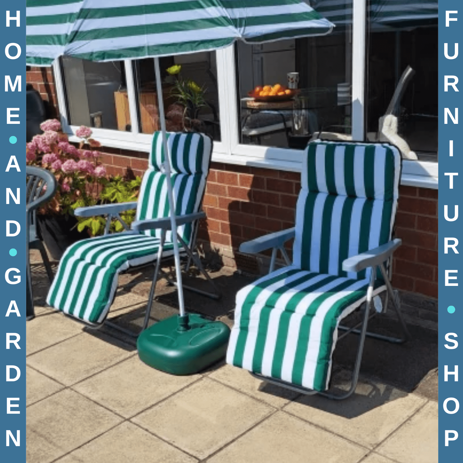 Set of 2 Folding Sun Loungers Reclining Garden Chairs w/ Cushions Outdoor Patio - Home and Garden Furniture Shop - rustic - furniture