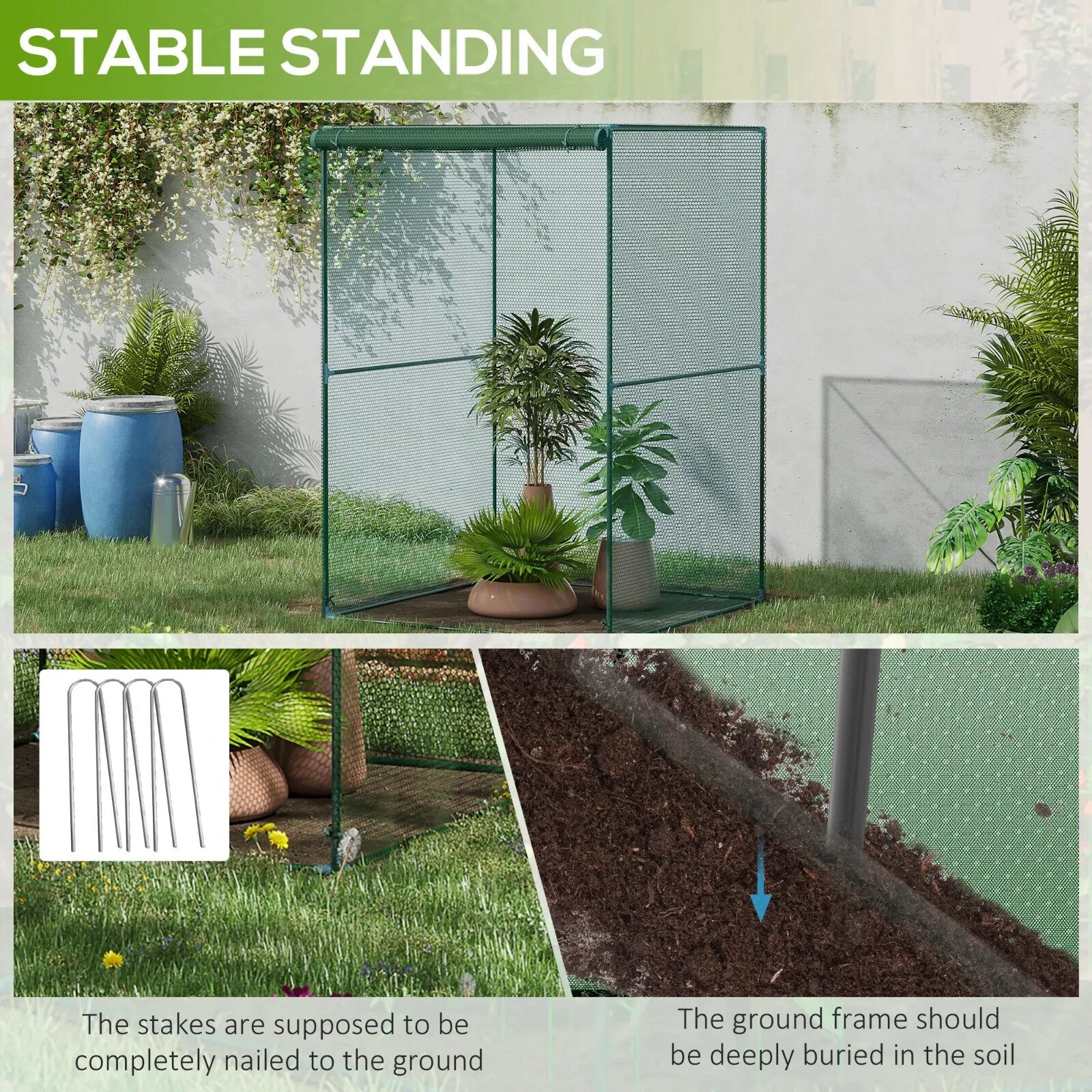 Set of 2 Fruit Cage Plant Protection Tent w/ Zipped Door Bird Netting for Garden - Home and Garden Furniture Shop - rustic - furniture