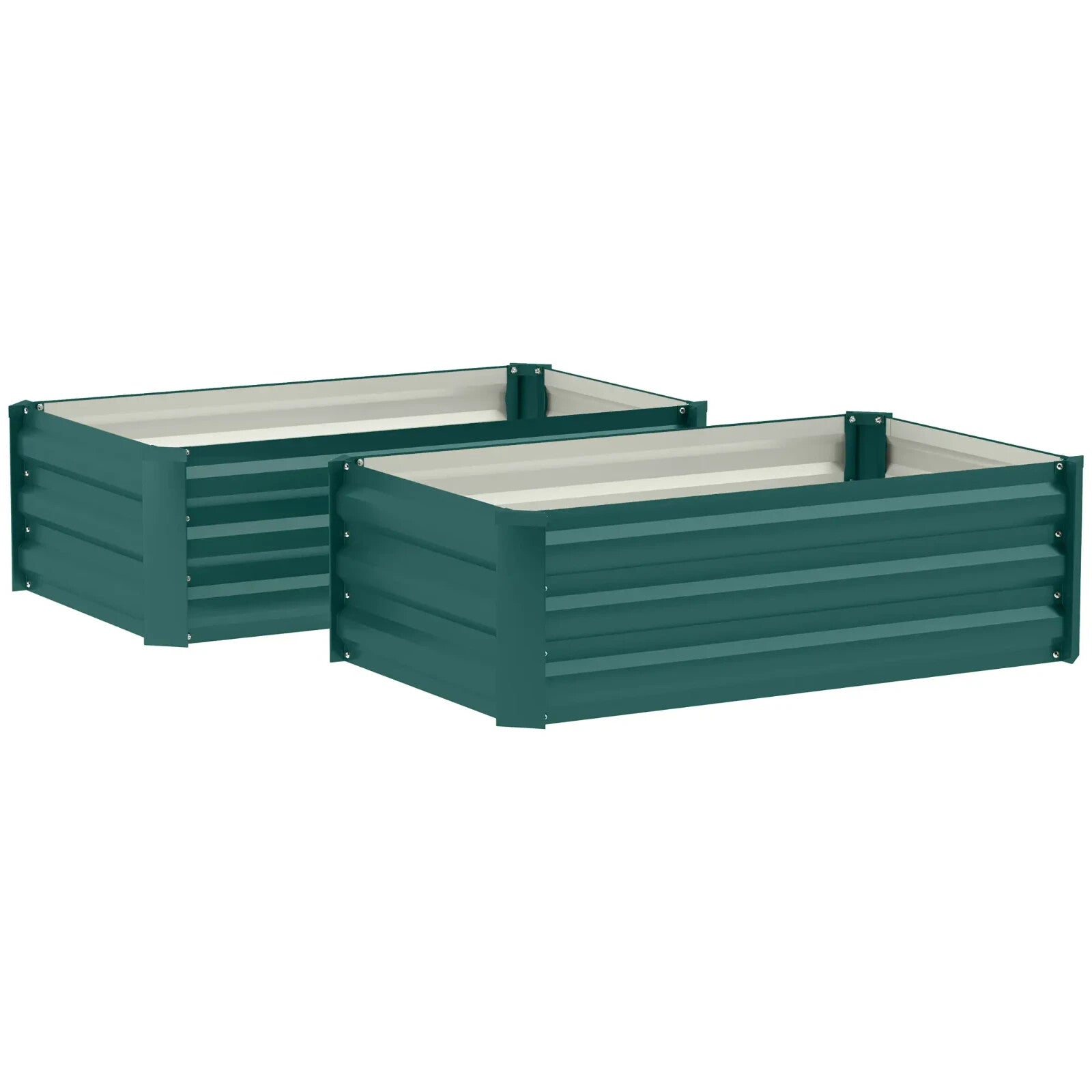 Set of 2 Galvanised Steel Garden Planters 60 x 100cm Outdoor Raised Bed Boxes - Home and Garden Furniture Shop - rustic - furniture