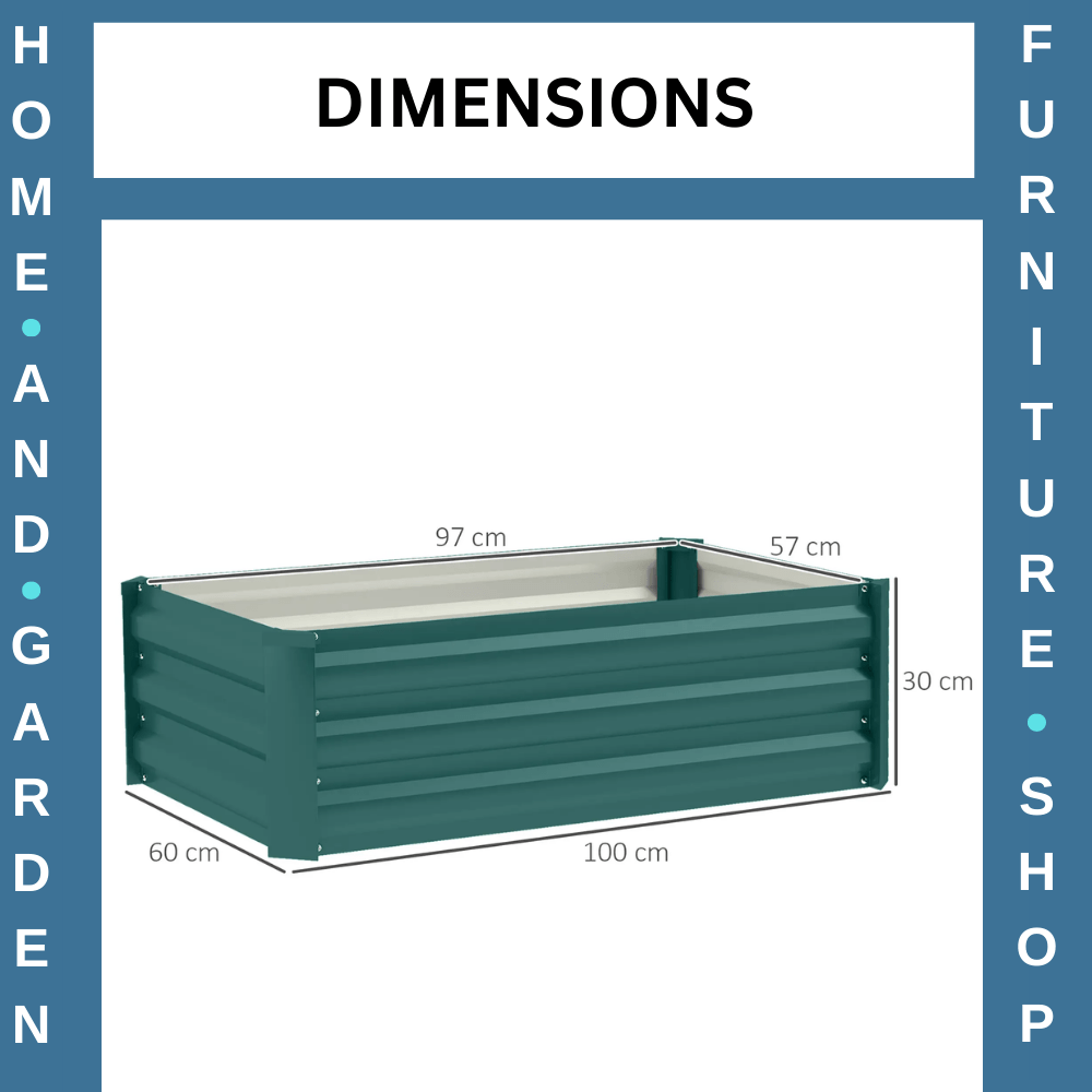 Set of 2 Galvanised Steel Garden Planters 60 x 100cm Outdoor Raised Bed Boxes - Home and Garden Furniture Shop - rustic - furniture