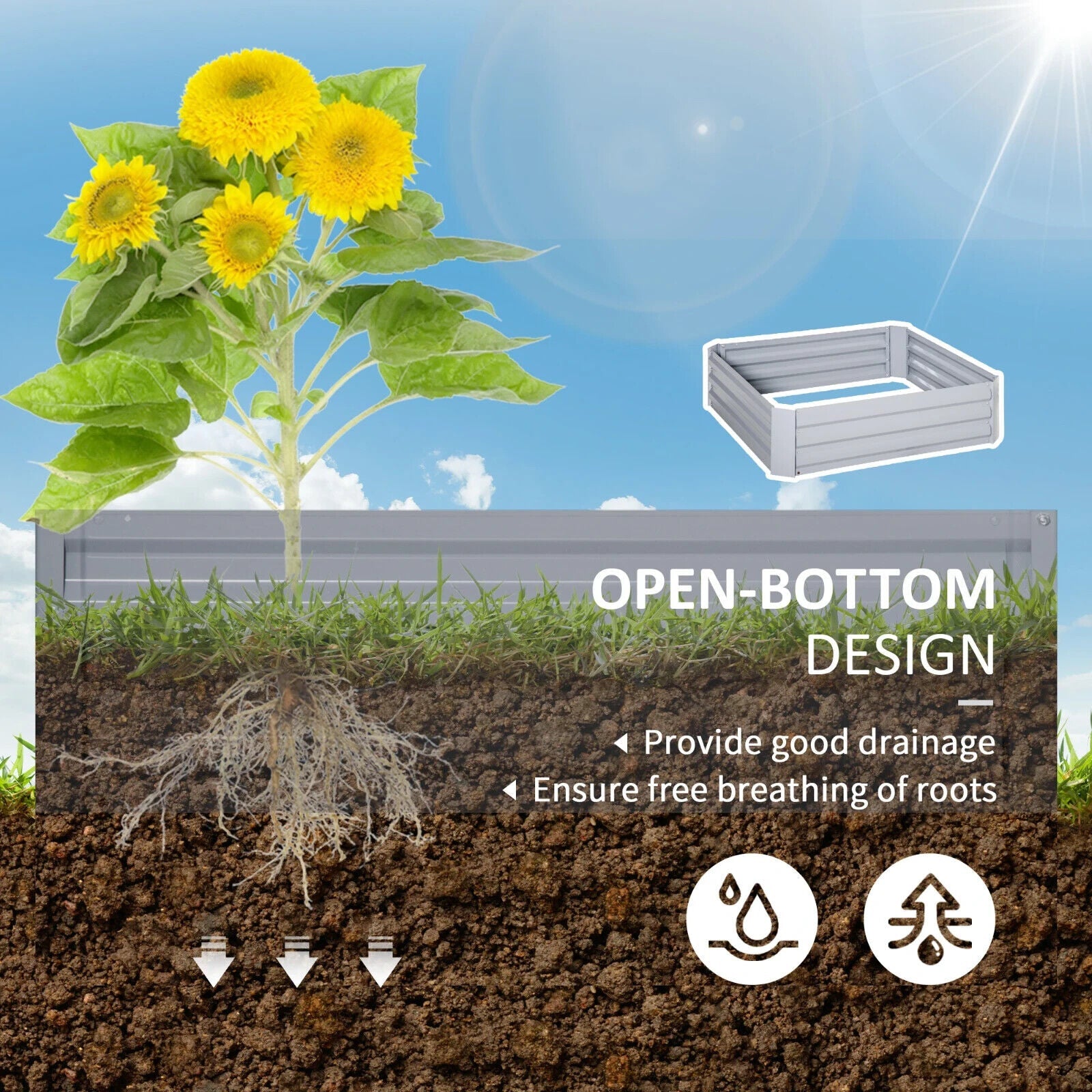 Set of 2 Galvanised Steel Raised Garden Beds, Easy Assembly Planter Boxes - Home and Garden Furniture Shop - #rustic - furniture#