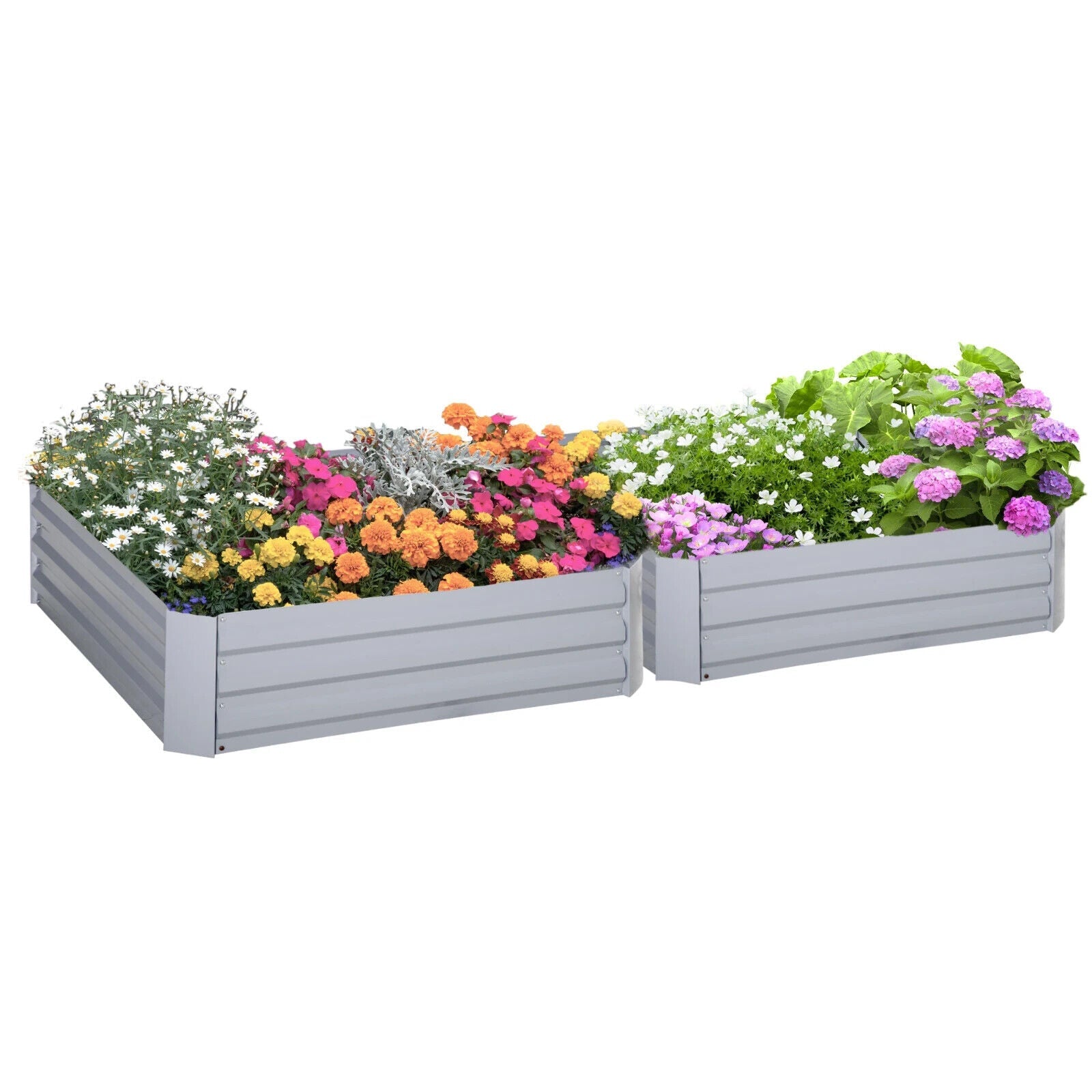 Set of 2 Galvanised Steel Raised Garden Beds, Easy Assembly Planter Boxes - Home and Garden Furniture Shop - #rustic - furniture#