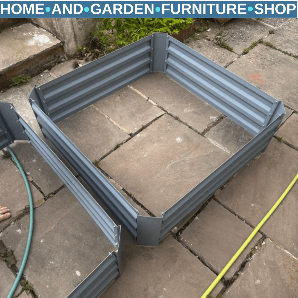 Set of 2 Galvanised Steel Raised Garden Beds, Easy Assembly Planter Boxes - Home and Garden Furniture Shop - #rustic - furniture#