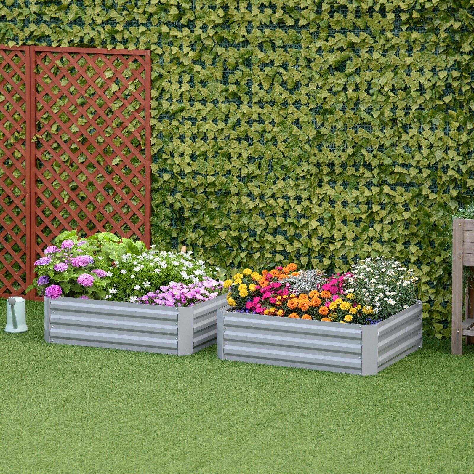 Set of 2 Galvanised Steel Raised Garden Beds, Easy Assembly Planter Boxes - Home and Garden Furniture Shop - #rustic - furniture#