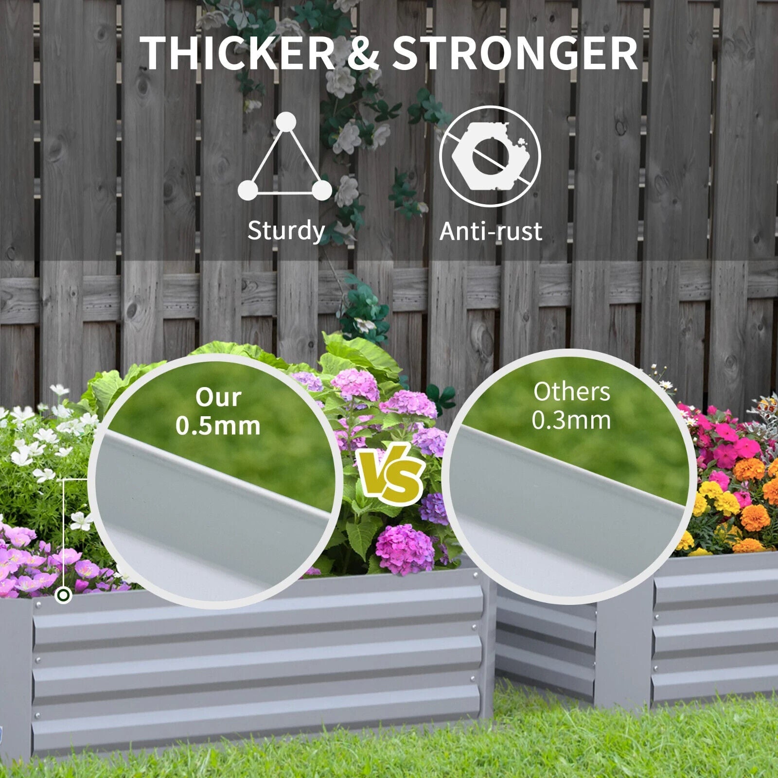 Set of 2 Galvanised Steel Raised Garden Beds, Easy Assembly Planter Boxes - Home and Garden Furniture Shop - #rustic - furniture#