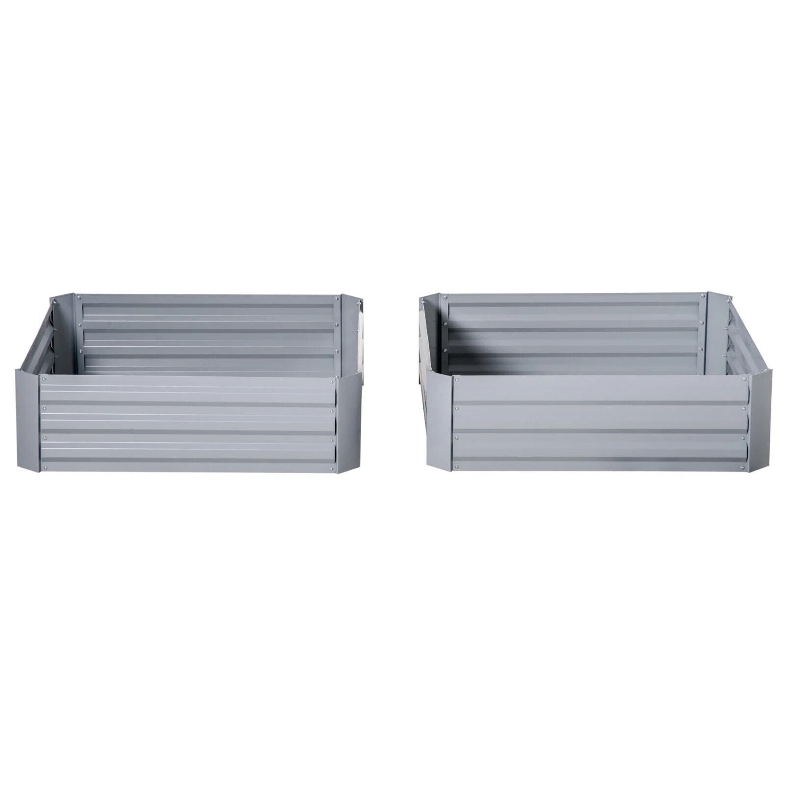 Set of 2 Galvanised Steel Raised Garden Beds, Easy Assembly Planter Boxes - Home and Garden Furniture Shop - #rustic - furniture#