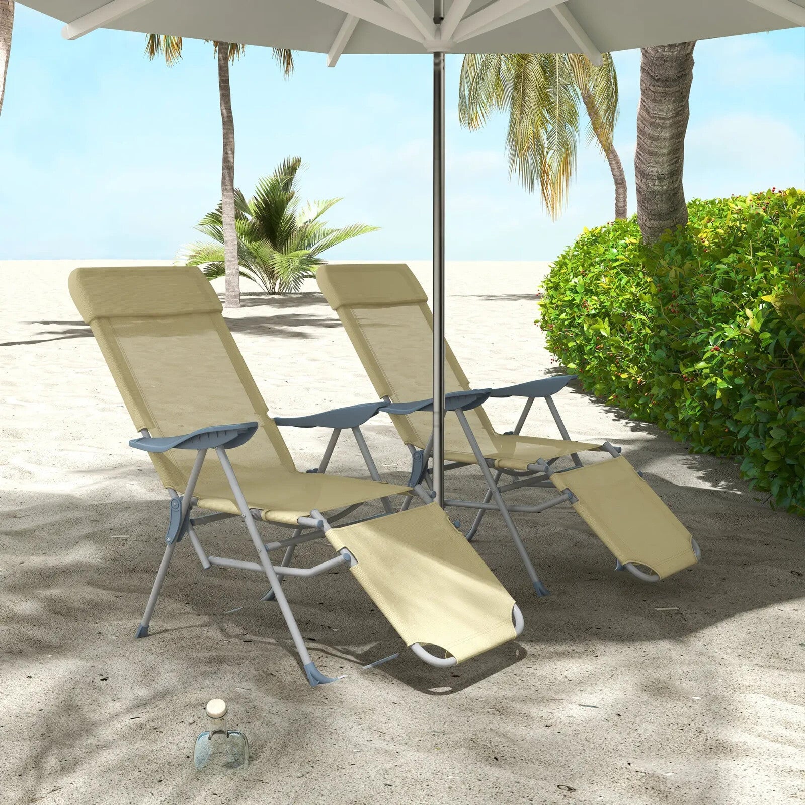 Set of 2 Garden Chairs with Adjustable Footrests Outdoor 5 Position Lounger - Home and Garden Furniture Shop - rustic - furniture