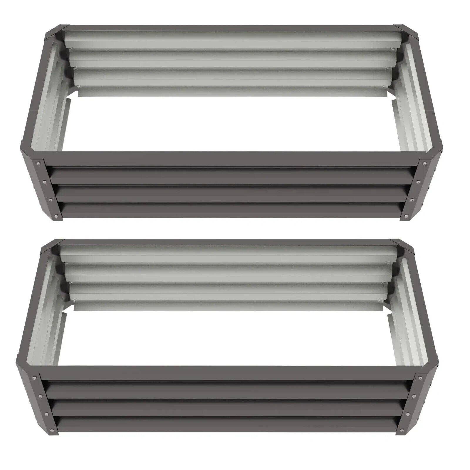 Set of 2 Garden Steel Raised Beds Outdoor Planter Box for Flowers & Vegetables - Home and Garden Furniture Shop - #rustic - furniture#