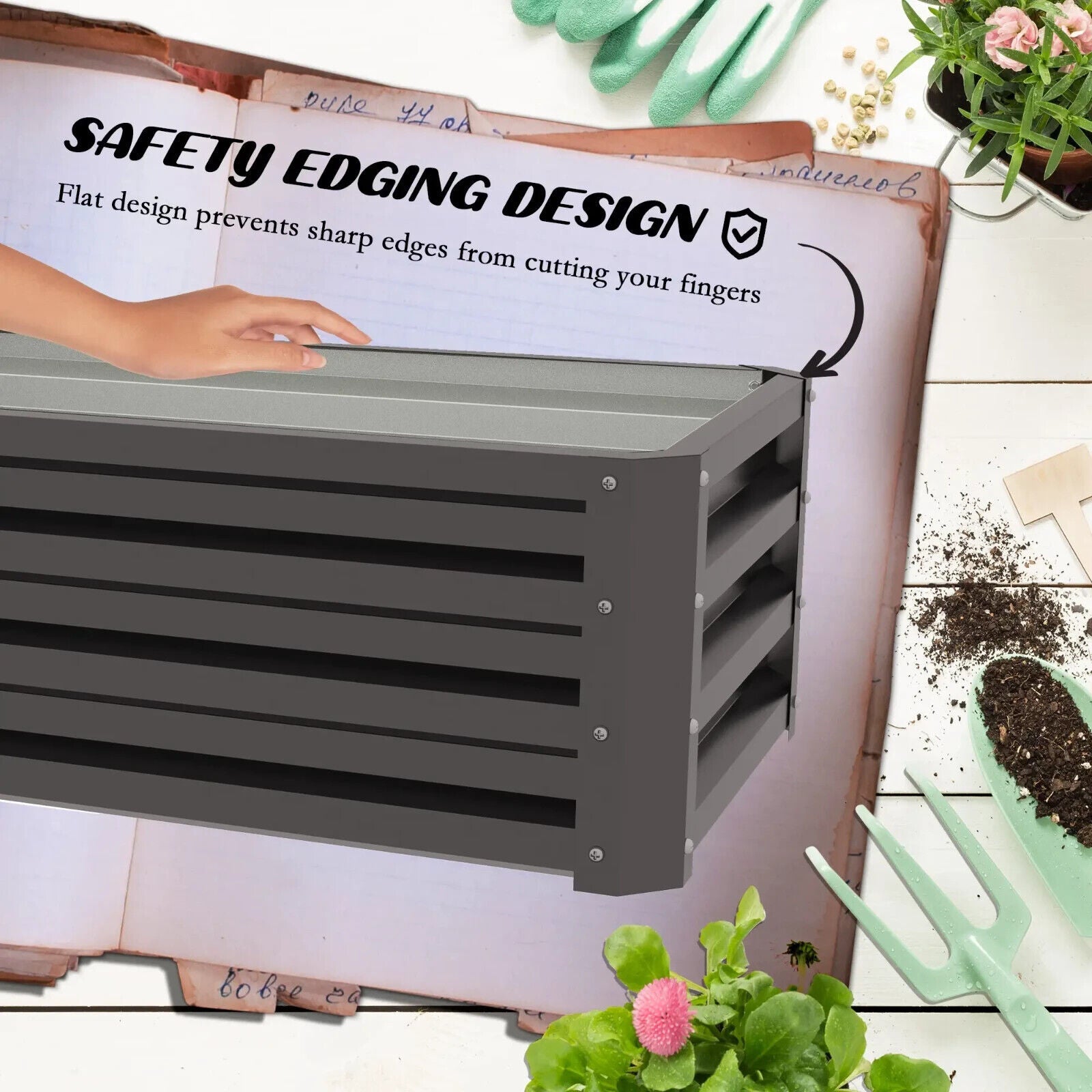 Set of 2 Garden Steel Raised Beds Outdoor Planter Box for Flowers & Vegetables - Home and Garden Furniture Shop - #rustic - furniture#