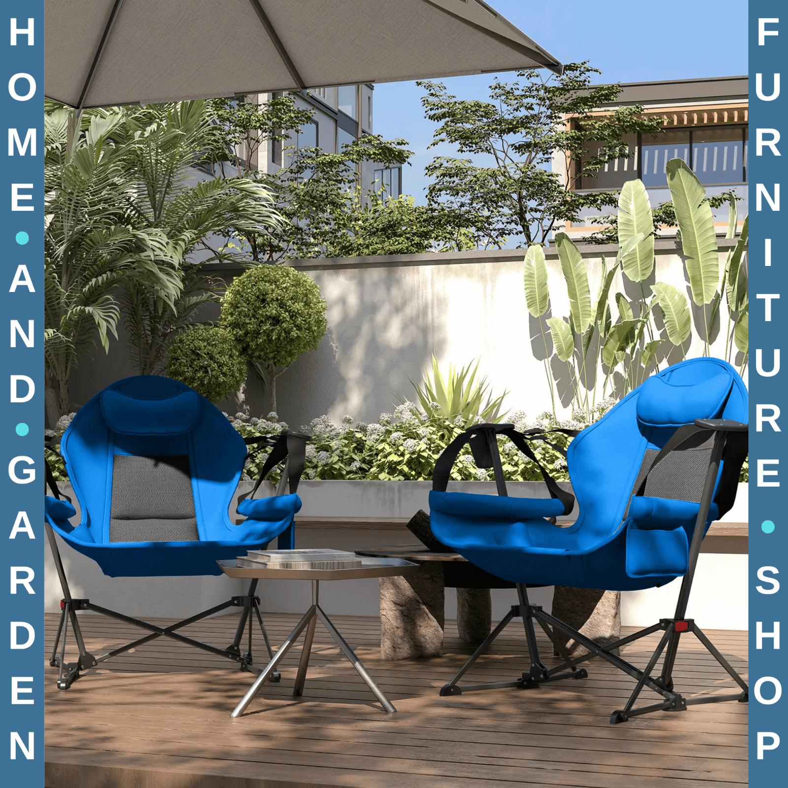 Set of 2 Hammock Camping Chairs Adjustable Back Swinging Portable Camp Chairs - Home and Garden Furniture Shop - rustic - furniture