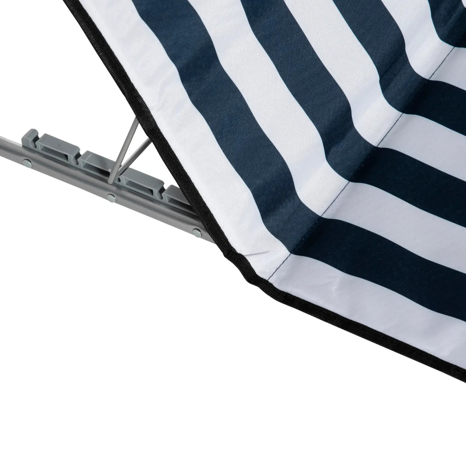 Set of 2 Outdoor Beach Mats Steel Reclining Chairs with Pillow for Garden Blue - Home and Garden Furniture Shop - rustic - furniture