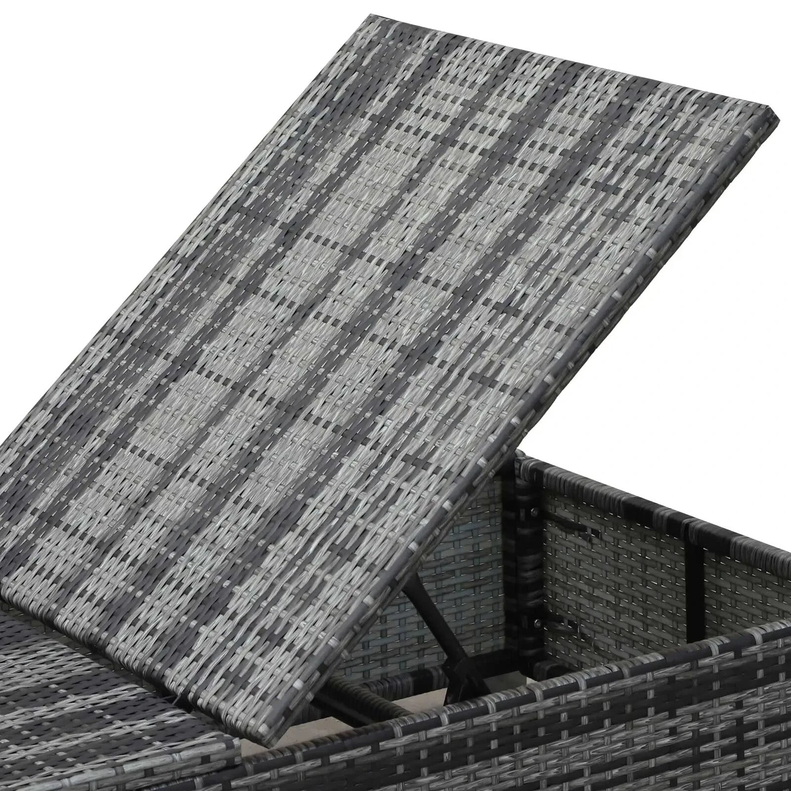 Set of 2 PE Rattan Sun Loungers with Cushion 5 Level Recliner Outdoor Garden Use - Home and Garden Furniture Shop - rustic - furniture