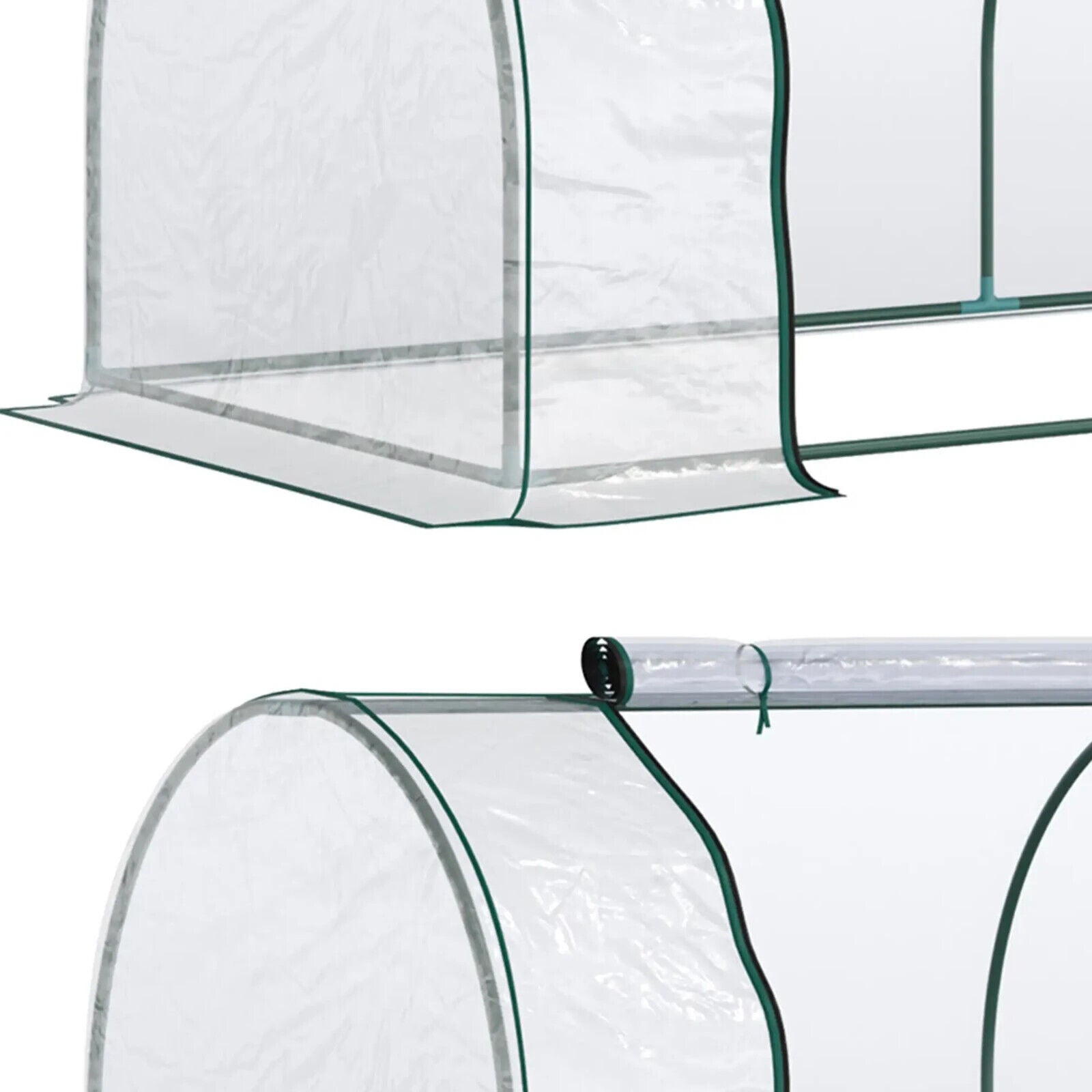 Set of 2 PVC Tunnel Greenhouses 250 x 100 x 80cm w/ Roll Up Door for Garden Use - Home and Garden Furniture Shop - #rustic - furniture#
