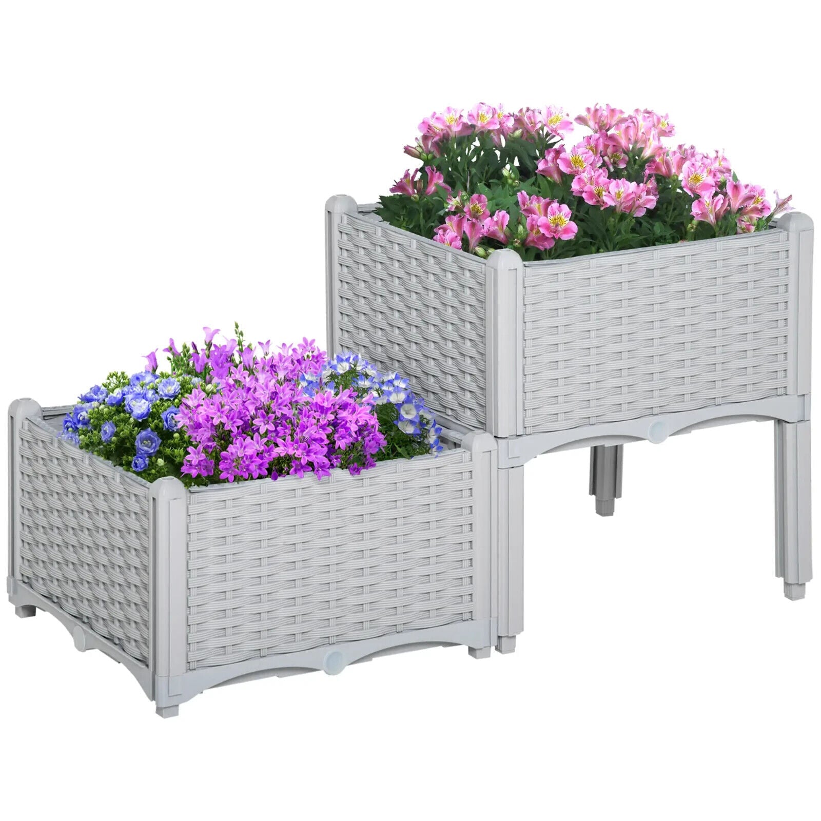 Set of 2 Raised Garden Bed Planter Box 40L x 40W x 44H cm for Vegetables, Herbs - Home and Garden Furniture Shop - #rustic - furniture#