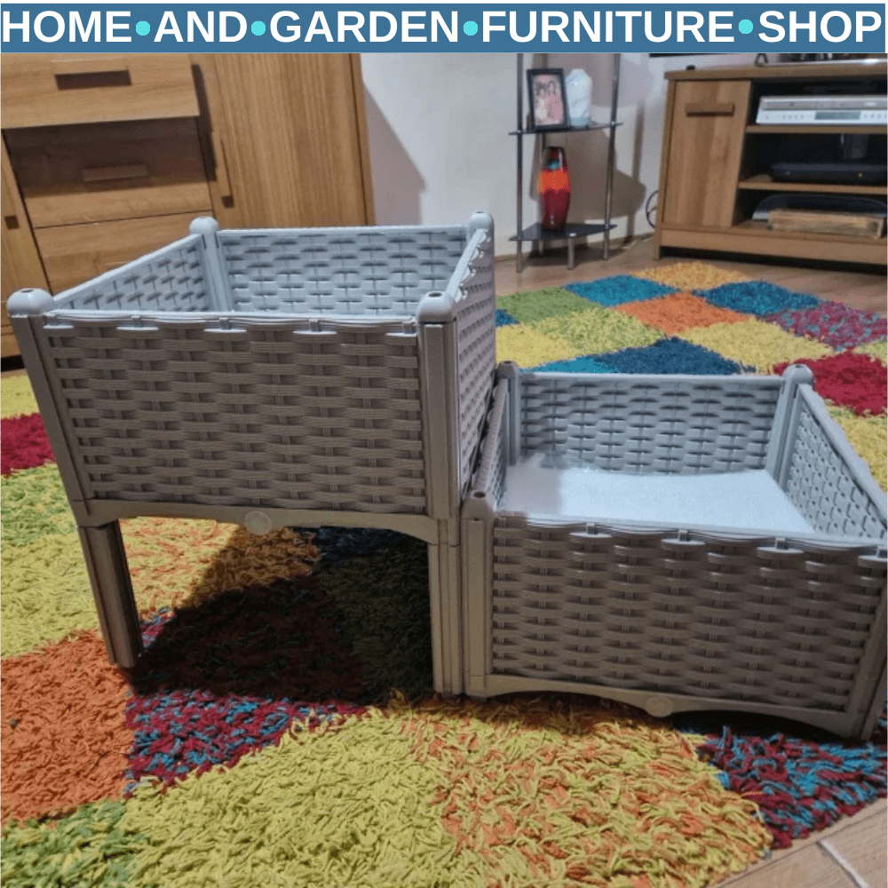 Set of 2 Raised Garden Bed Planter Box 40L x 40W x 44H cm for Vegetables, Herbs - Home and Garden Furniture Shop - rustic - furniture