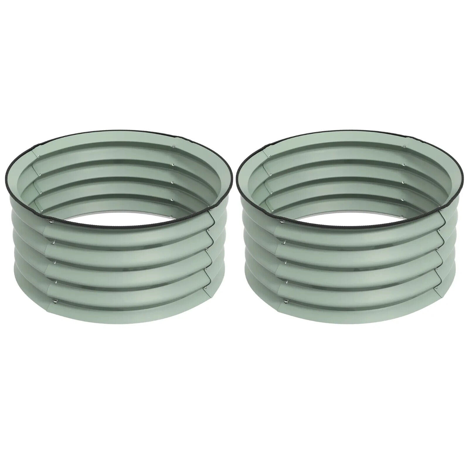 Set of 2 Raised Garden Bed Steel Planter Boxes Easy to Assemble Stock Tank Green - Home and Garden Furniture Shop - #rustic - furniture#