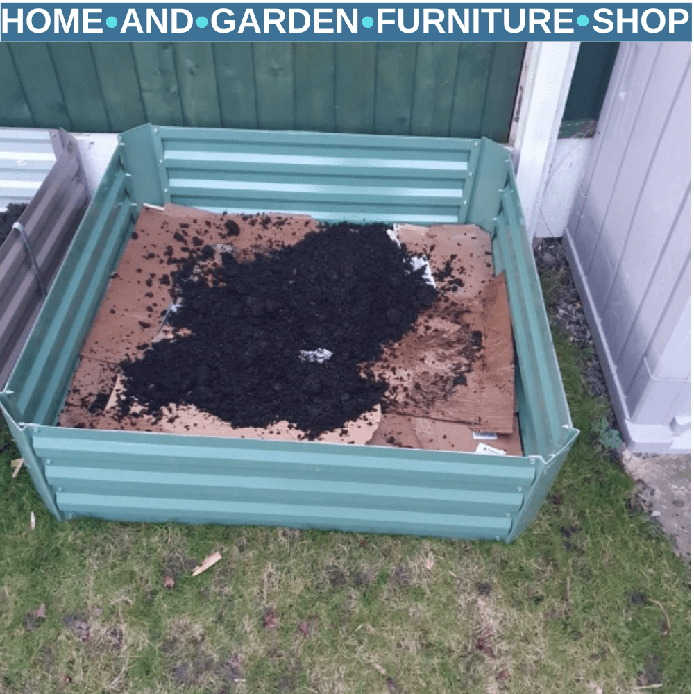 Set of 2 Raised Garden Beds 100x100x30cm Galvanised Planters for Flowers Green - Home and Garden Furniture Shop - #rustic - furniture#