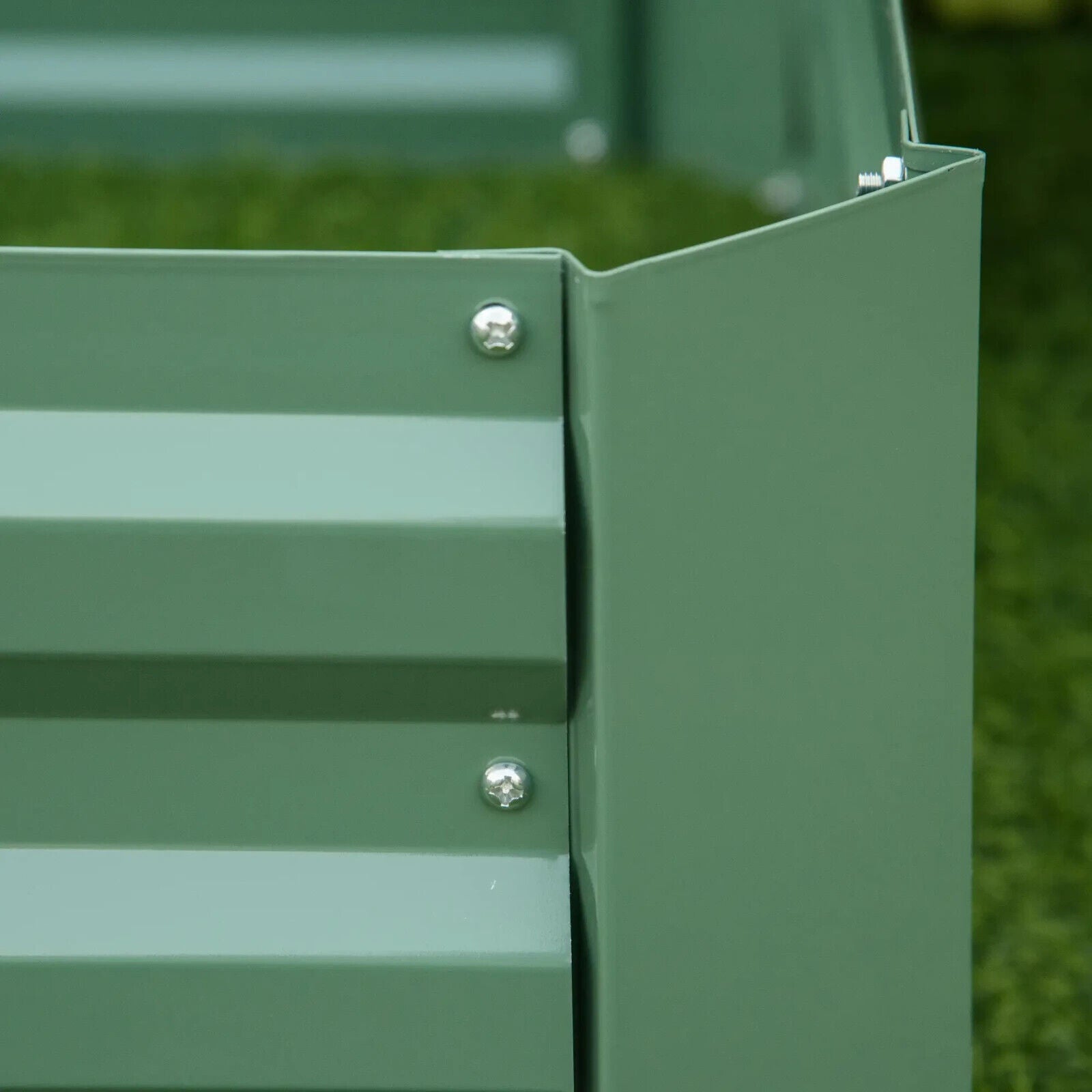 Set of 2 Raised Garden Beds 100x100x30cm Galvanised Planters for Flowers Green - Home and Garden Furniture Shop - #rustic - furniture#