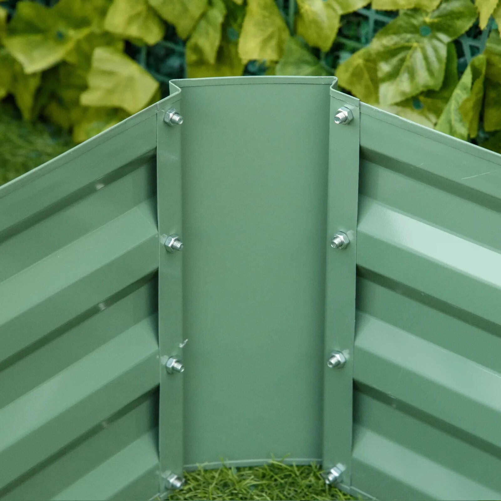 Set of 2 Raised Garden Beds 100x100x30cm Galvanised Planters for Flowers Green - Home and Garden Furniture Shop - #rustic - furniture#
