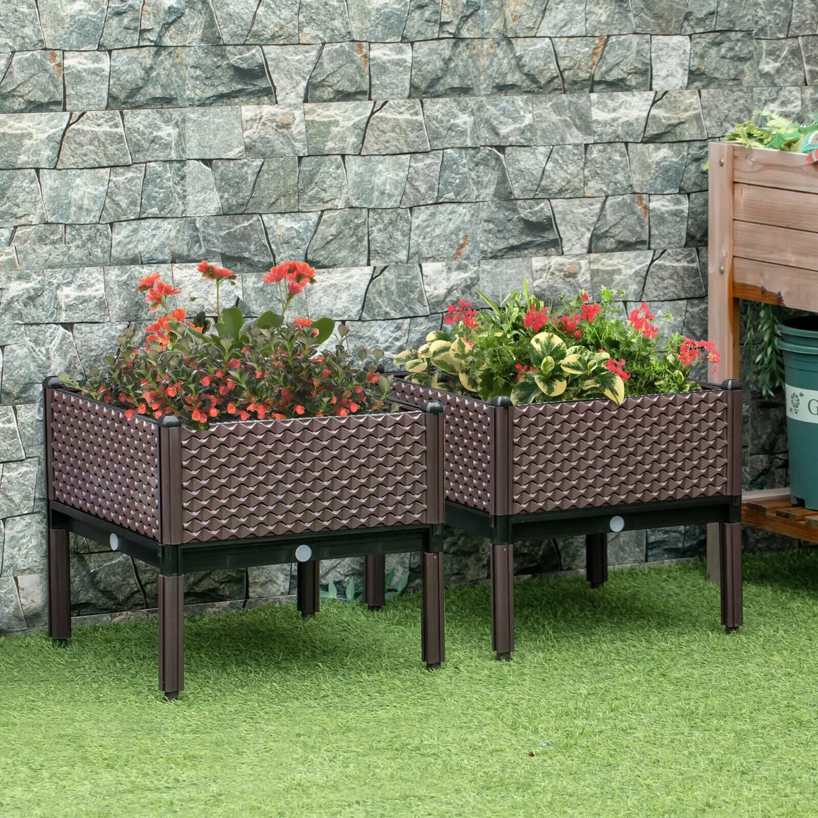 Set of 2 Raised Garden Beds with Self - Watering Design – Elevated Planter Boxes - Home and Garden Furniture Shop - #rustic - furniture#