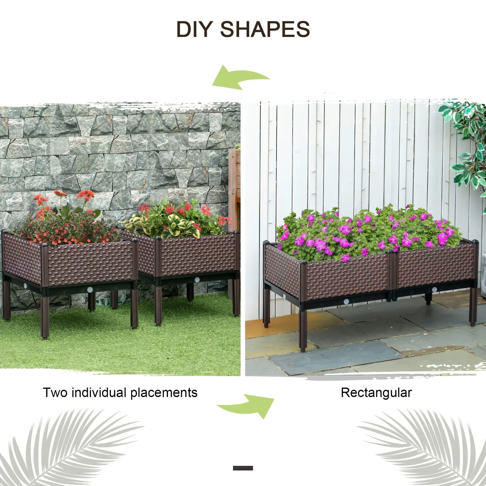 Set of 2 Raised Garden Beds with Self - Watering Design – Elevated Planter Boxes - Home and Garden Furniture Shop - #rustic - furniture#