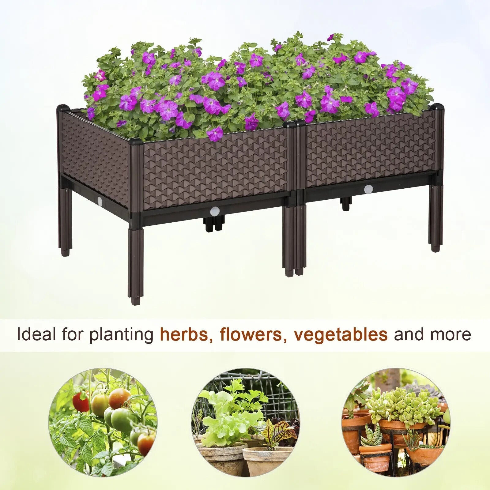 Set of 2 Raised Garden Beds with Self - Watering Design – Elevated Planter Boxes - Home and Garden Furniture Shop - #rustic - furniture#