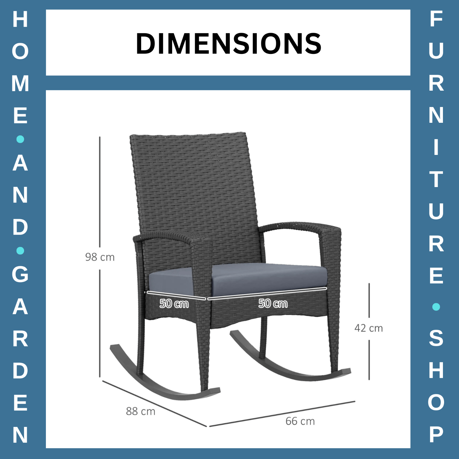 Set of 2 Rattan Garden Rocking Chairs with Cushions and Armrests Outdoor Grey - Home and Garden Furniture Shop - rustic - furniture