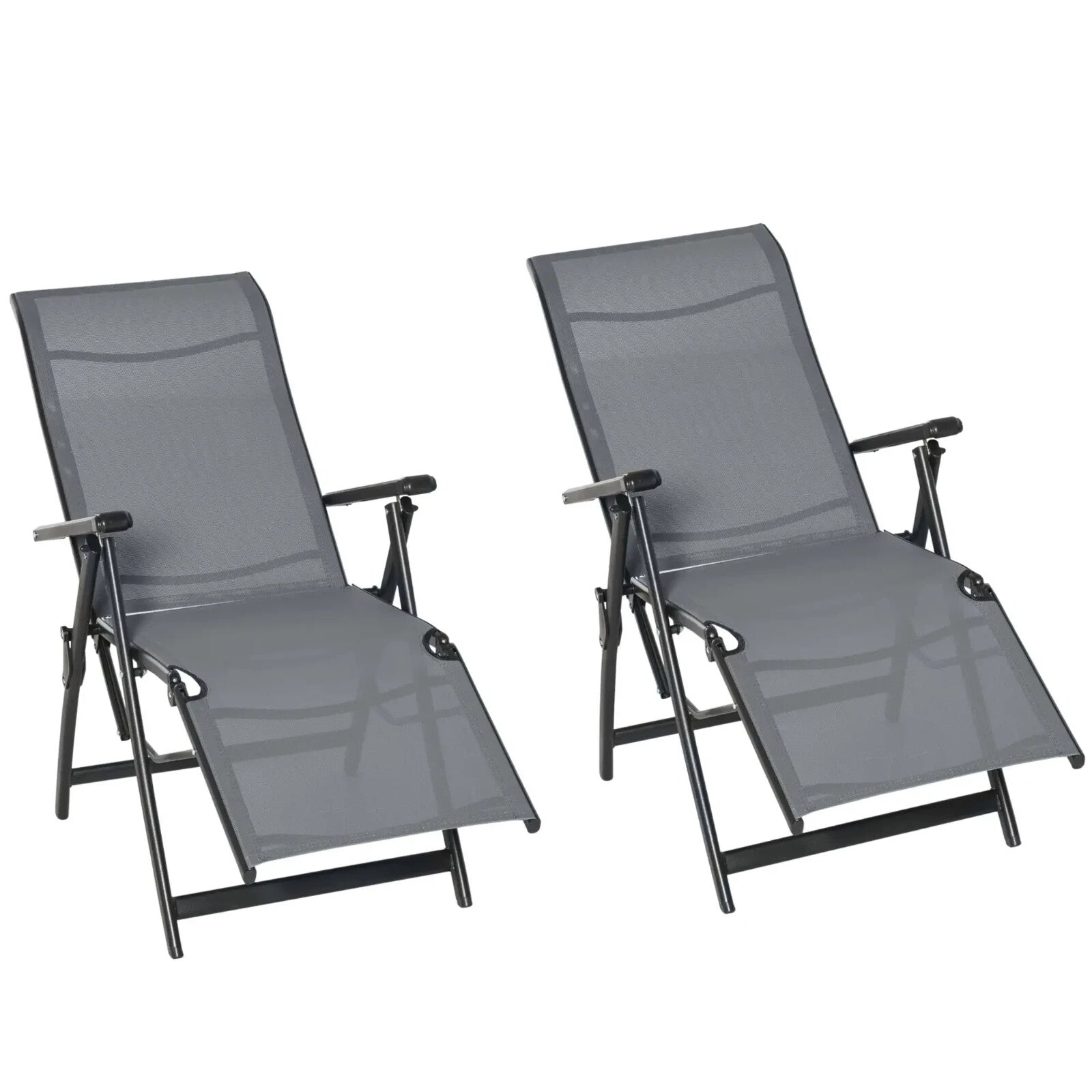 Set of 2 Recliner Lounge Chairs with Adjustable Backrest for Patio or Garden - Home and Garden Furniture Shop - rustic - furniture