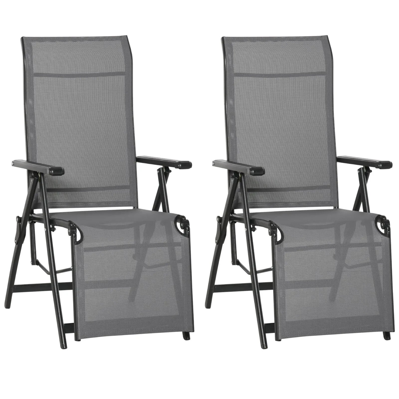 Set of 2 Recliner Lounge Chairs with Adjustable Backrest for Patio or Garden - Home and Garden Furniture Shop - rustic - furniture