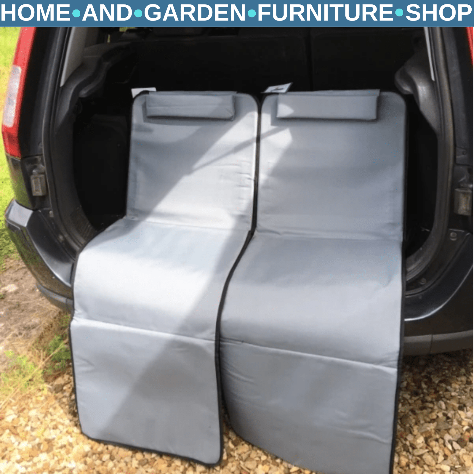 Set of 2 Reclining Beach Mats with Steel Frame Portable Folding Loungers Grey - Home and Garden Furniture Shop - rustic - furniture