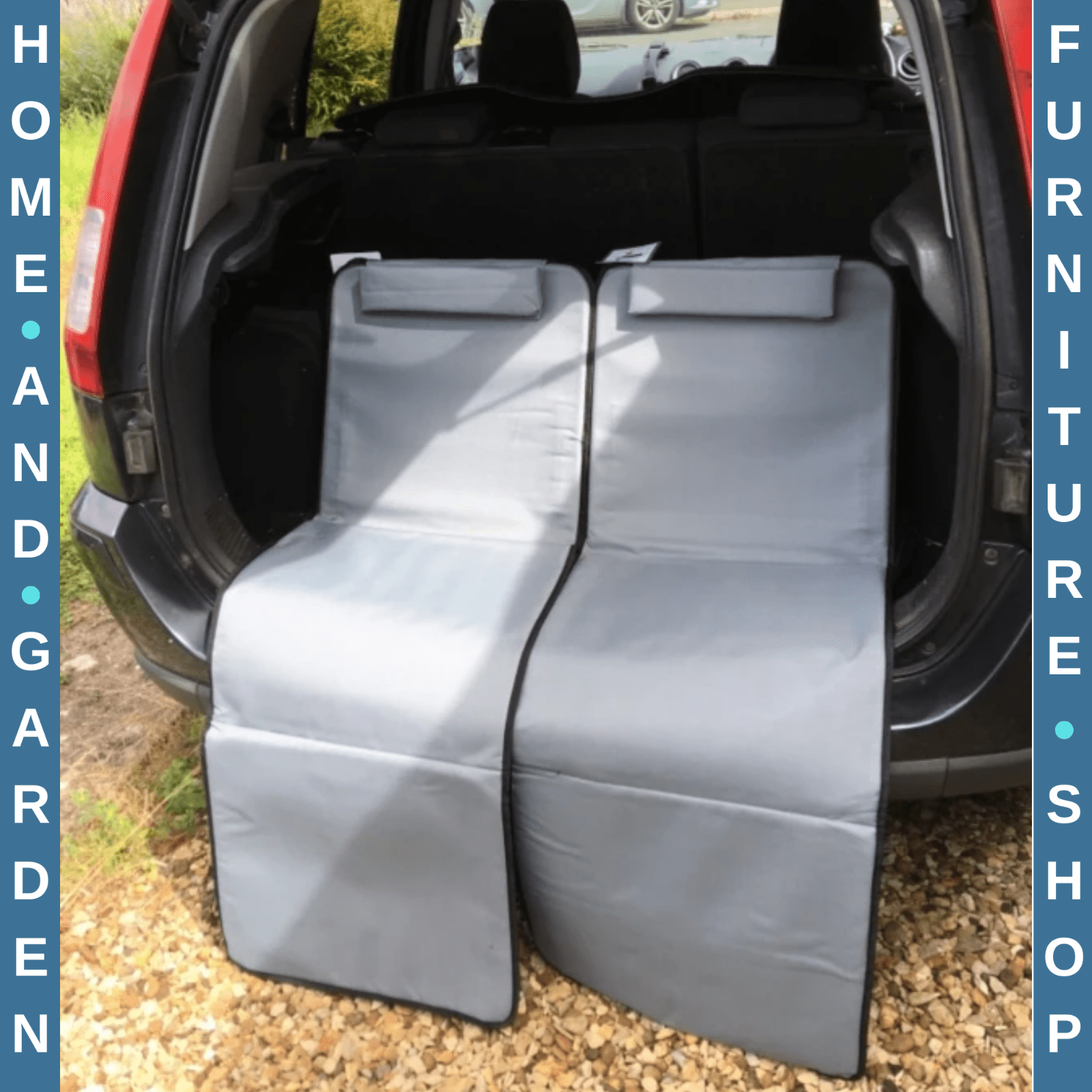 Set of 2 Reclining Beach Mats with Steel Frame Portable Folding Loungers Grey - Home and Garden Furniture Shop - rustic - furniture