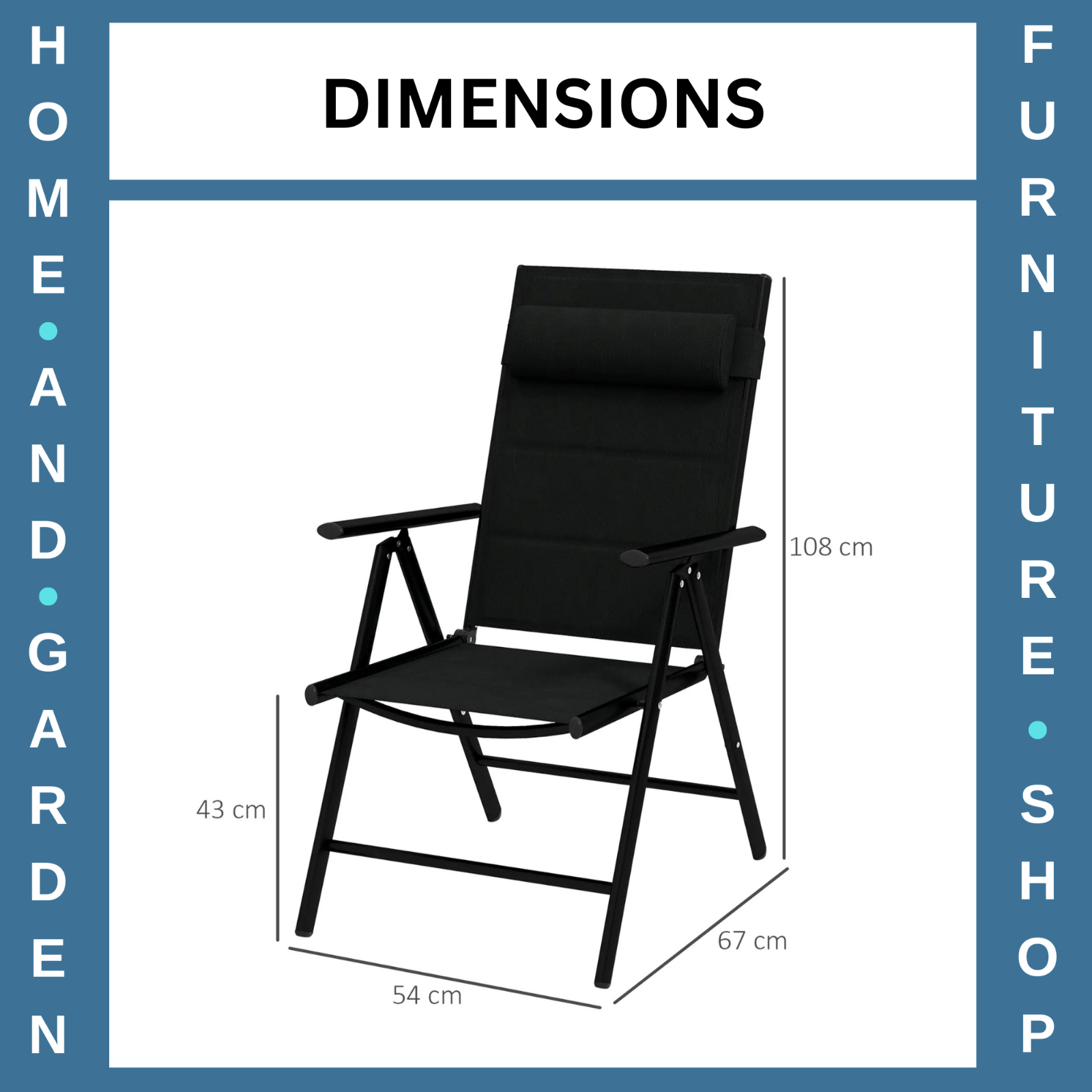 Set of 2 Reclining Folding Garden Chairs Adjustable Aluminium Patio Dining Seats - Home and Garden Furniture Shop - rustic - furniture