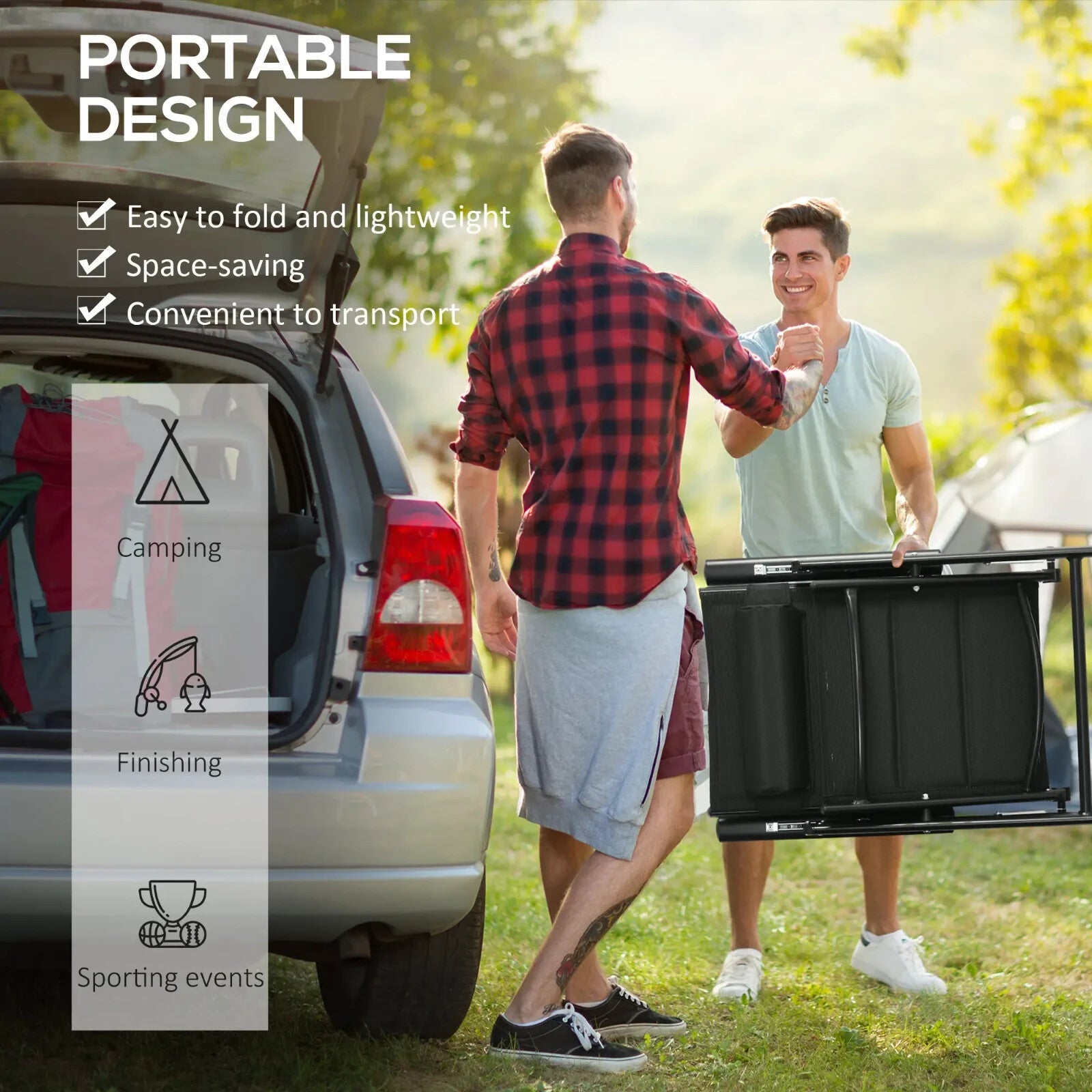 Set of 2 Reclining Folding Garden Chairs Adjustable Aluminium Patio Dining Seats - Home and Garden Furniture Shop - rustic - furniture