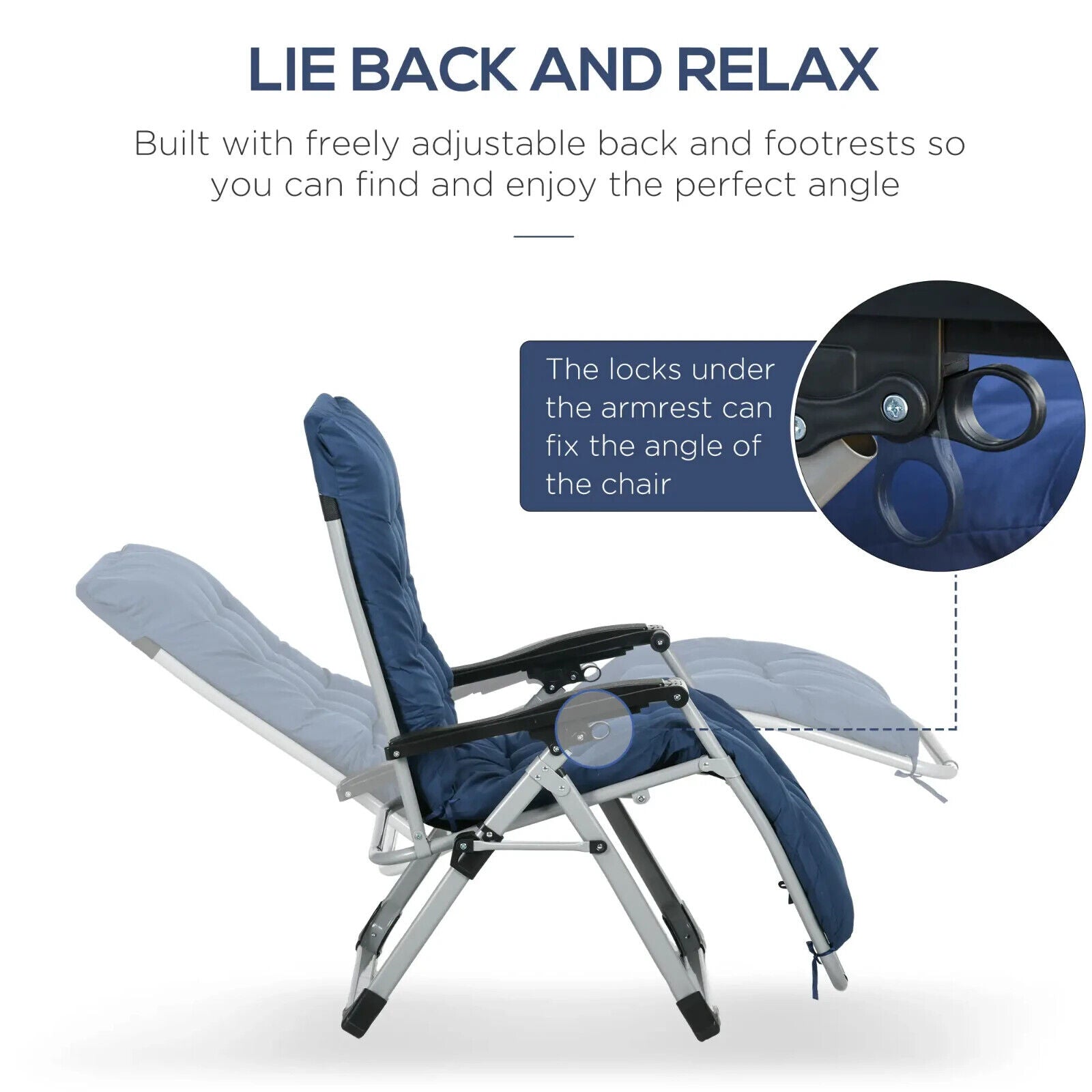 Set of 2 Reclining Zero Gravity Sun Loungers with Cushions for Garden or Patio - Home and Garden Furniture Shop - #rustic - furniture#