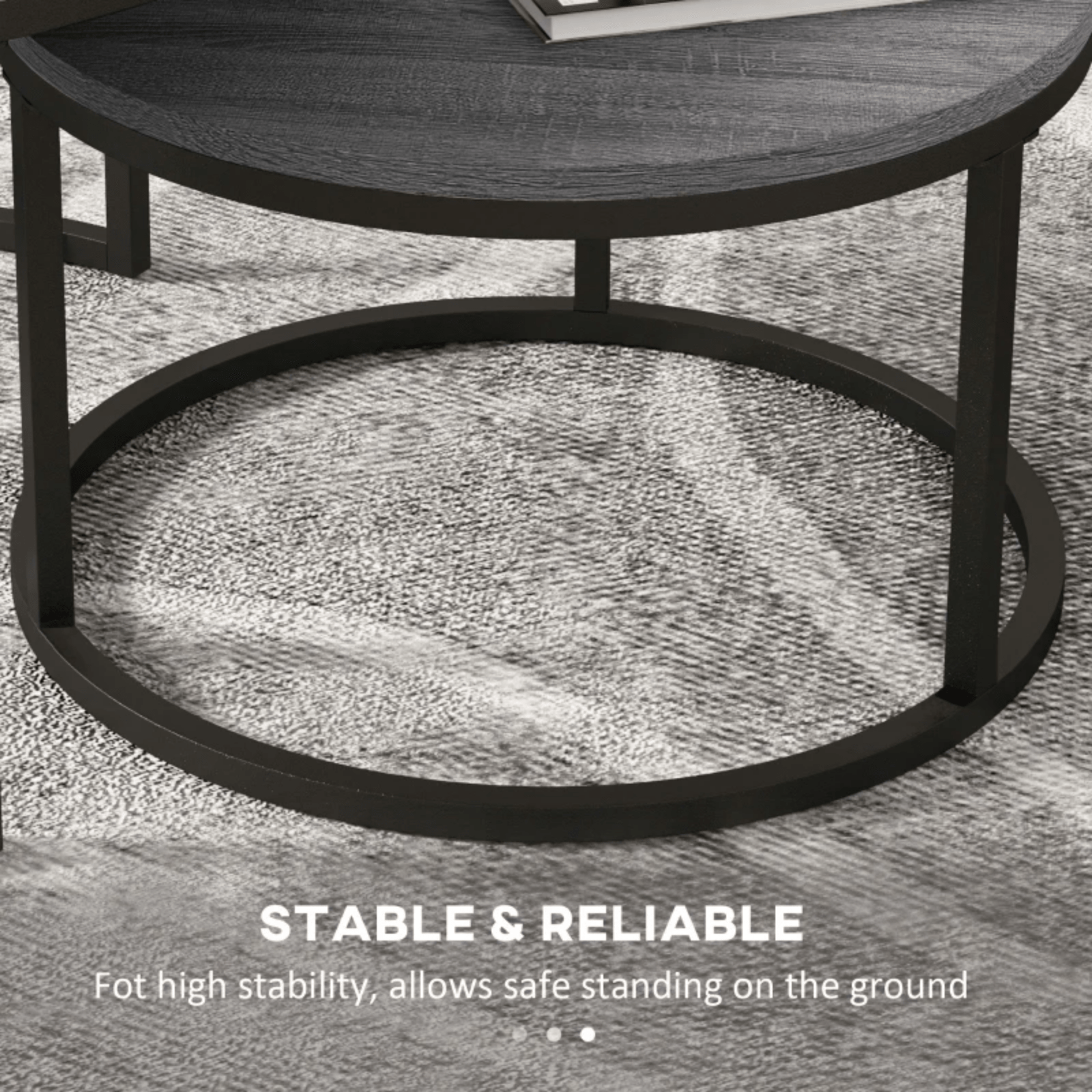 Set of 2 Stacking Coffee Table Metal Legs Marble Effect Top Nesting Side Tables - Home and Garden Furniture Shop - rustic - furniture