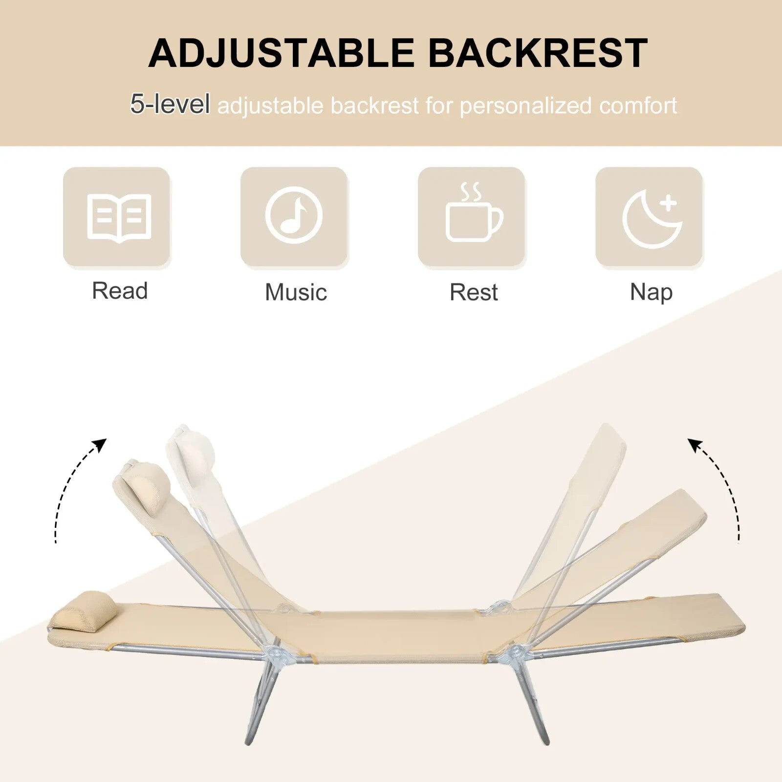 Set Of 2 Steel Frame Sun Loungers With Reclining Backs Garden Patio Chairs Brown - Home and Garden Furniture Shop - rustic - furniture