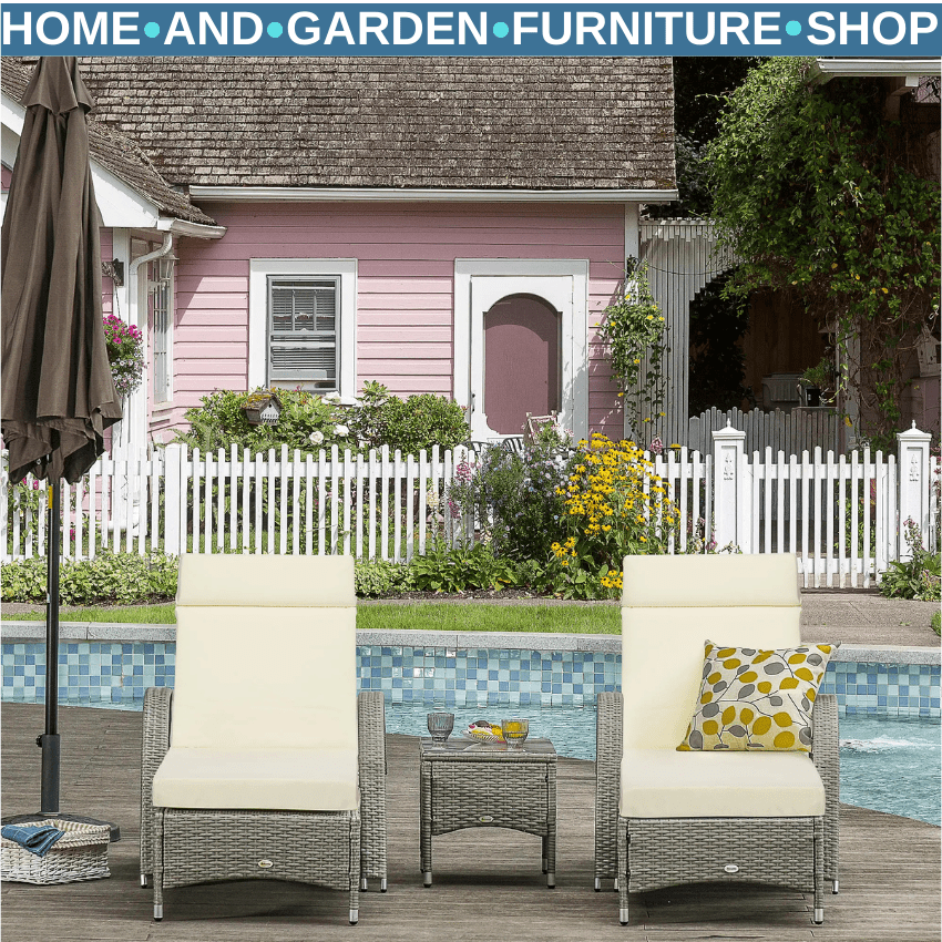 Set of 2 Sun Lounger Cushions 196x55cm for Rattan Furniture w/ Ties Outdoor Use - Home and Garden Furniture Shop - rustic - furniture