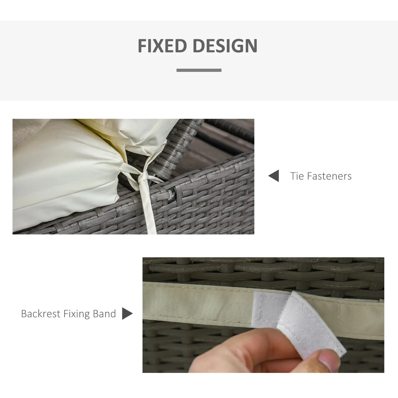 Set of 2 Sun Lounger Cushions 196x55cm for Rattan Furniture w/ Ties Outdoor Use - Home and Garden Furniture Shop - rustic - furniture