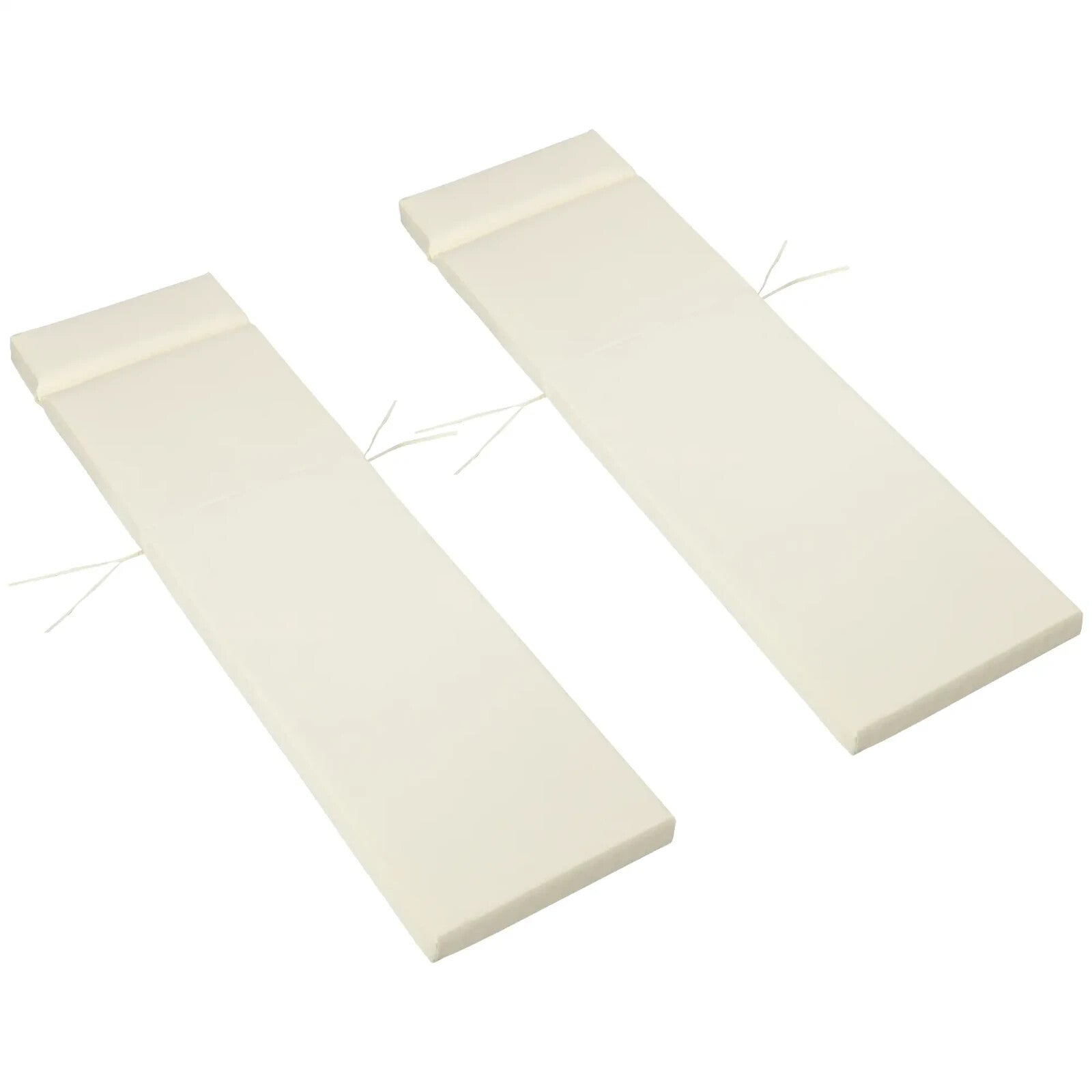 Set Of 2 Sun Lounger Cushions For Rattan Furniture With Ties Replacement Beige - Home and Garden Furniture Shop - rustic - furniture