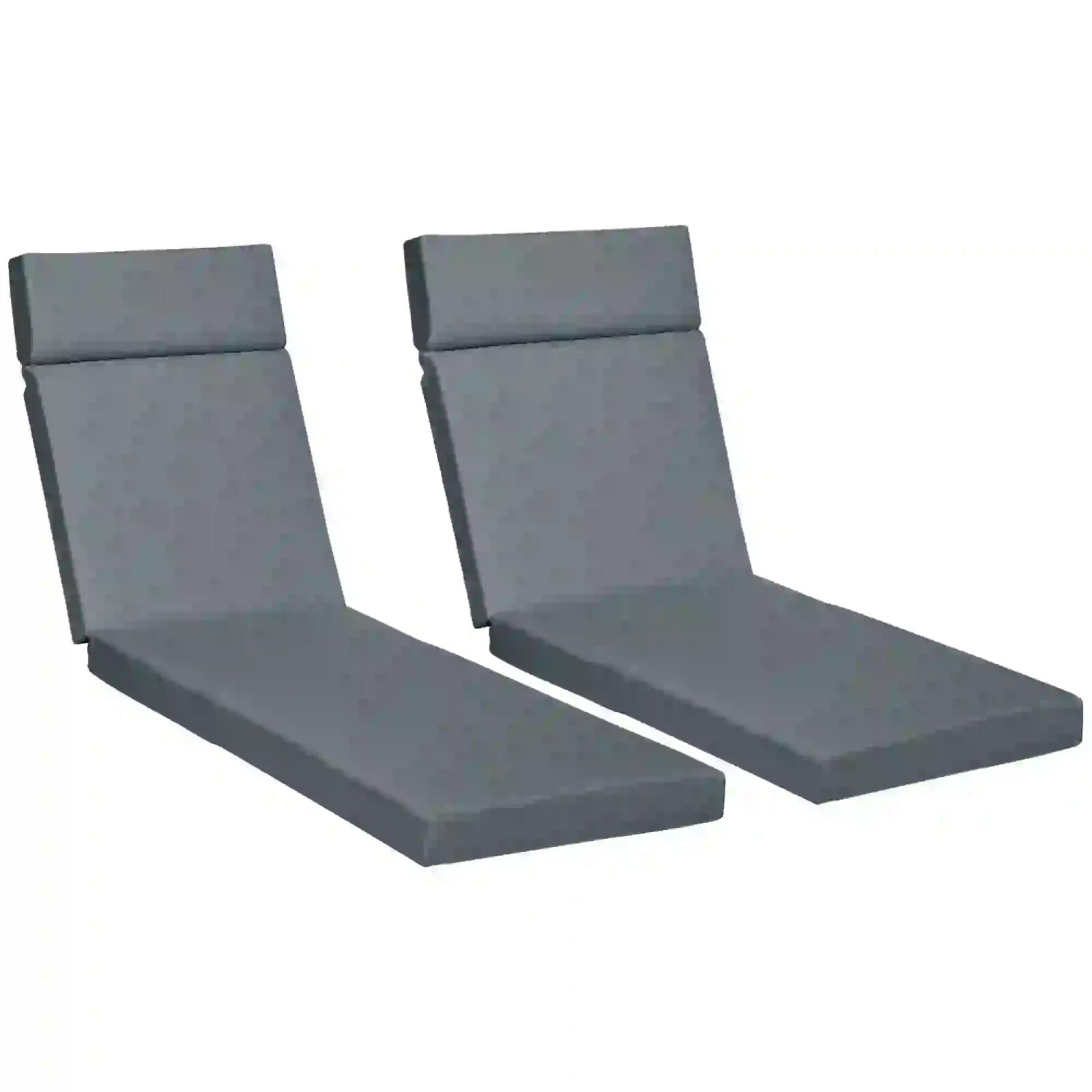 Set Of 2 Sun Lounger Cushions For Rattan Furniture With Ties Replacement Grey - Home and Garden Furniture Shop - rustic - furniture