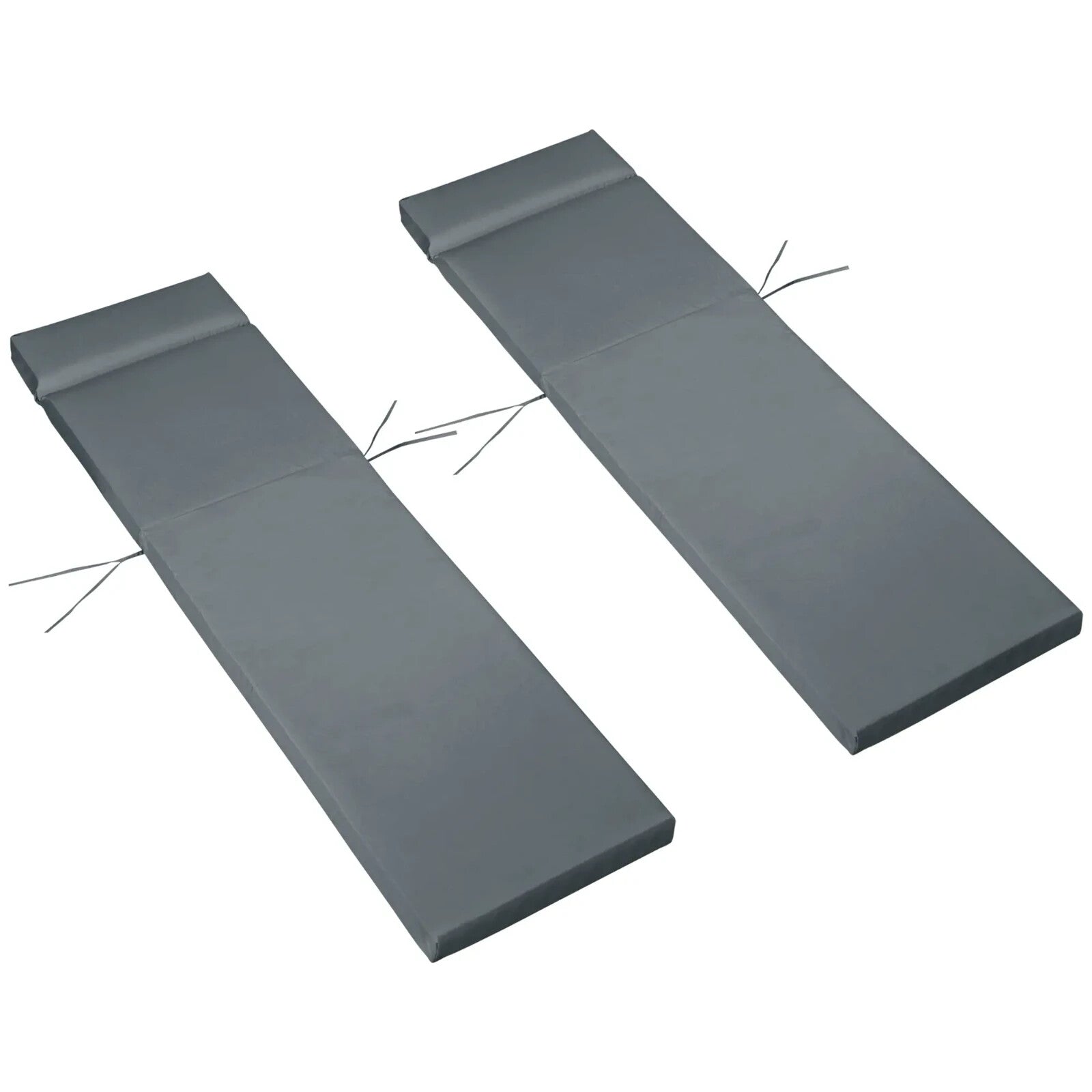 Set Of 2 Sun Lounger Cushions For Rattan Furniture With Ties Replacement Grey - Home and Garden Furniture Shop - rustic - furniture