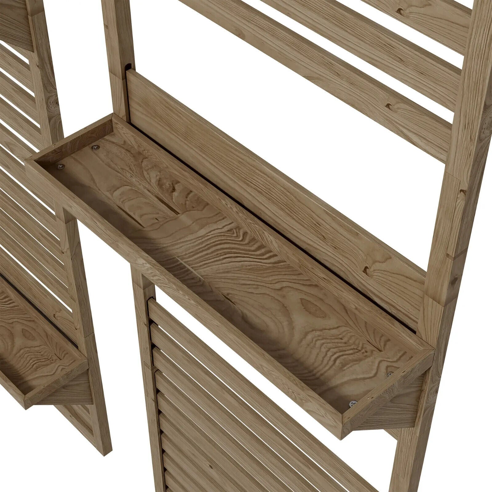 Set of 2 Wall - Mounted Plant Stands with Shelves and Slatted Trellis Garden Decor - Home and Garden Furniture Shop - #rustic - furniture#