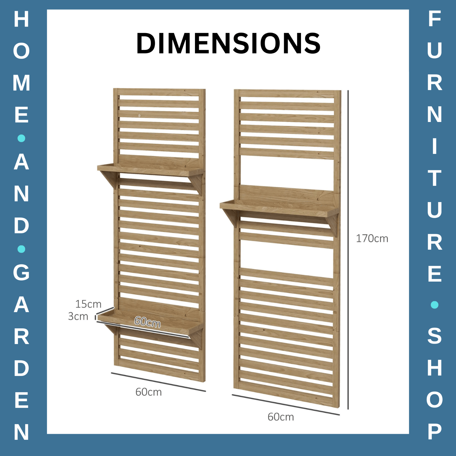 Set of 2 Wall - Mounted Plant Stands with Shelves and Slatted Trellis Garden Decor - Home and Garden Furniture Shop - #rustic - furniture#