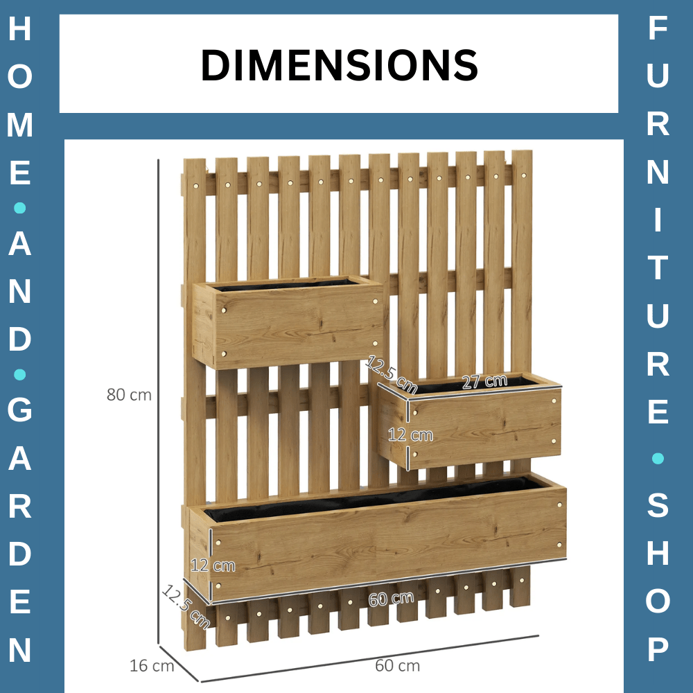 Set of 2 Wall Mounted Wooden Garden Planters with Trellis Drainage Movable Boxes - Home and Garden Furniture Shop - #rustic - furniture#
