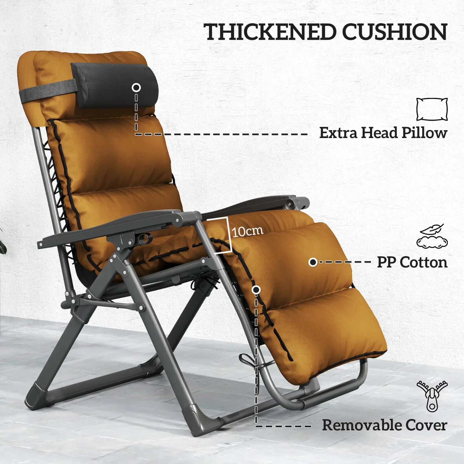 Set of 2 Zero Gravity Recliner Chair Folding Garden Loungers w/ Cushions Outdoor - Home and Garden Furniture Shop - #rustic - furniture#