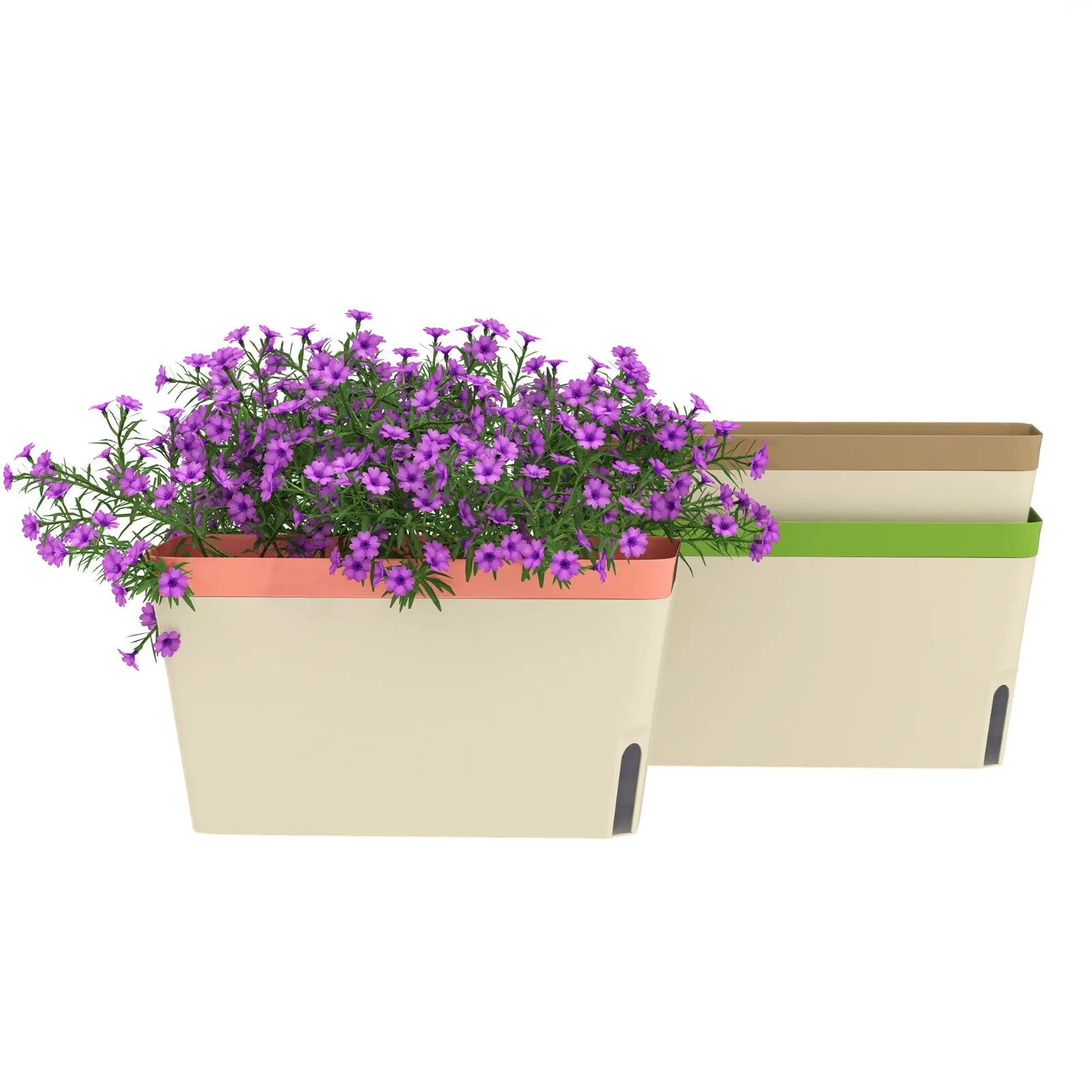 Set of 3 Self Watering Outdoor Plant Pots Rectangular Planters with Water Window - Home and Garden Furniture Shop - rustic - furniture