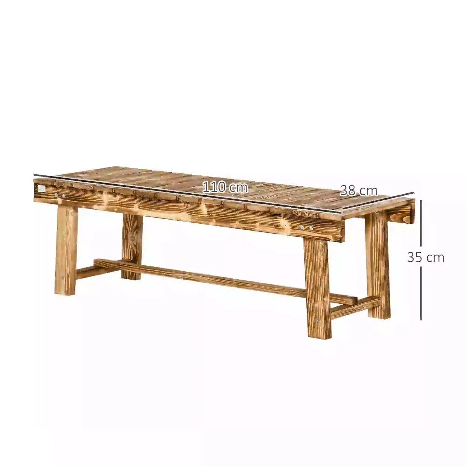 Set of 3 Wooden Garden Benches 2 Seater Patio Loveseat 110 x38 x35cm Outdoor Set - Home and Garden Furniture Shop - #rustic - furniture#